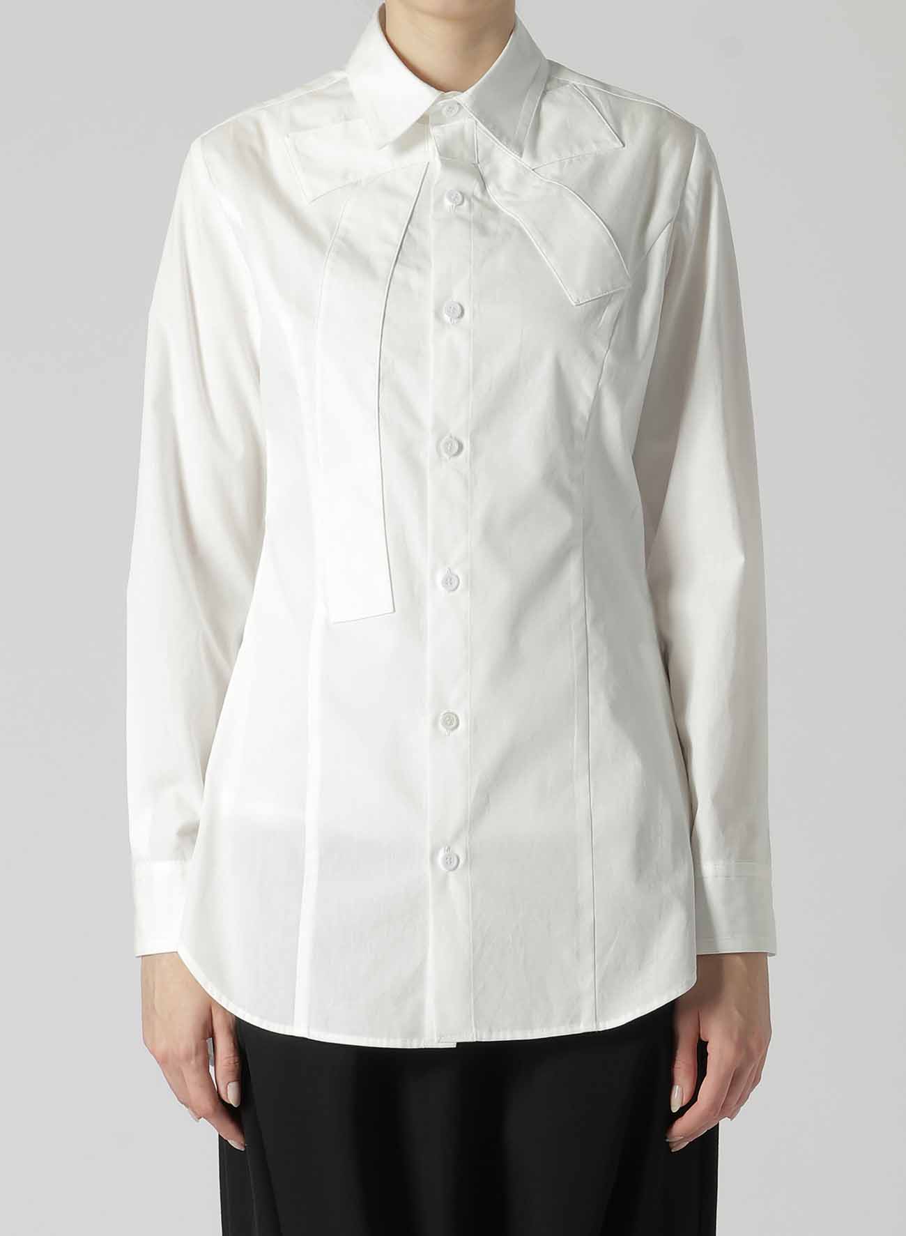 COTTON BROAD R-RIBBON BLOUSE