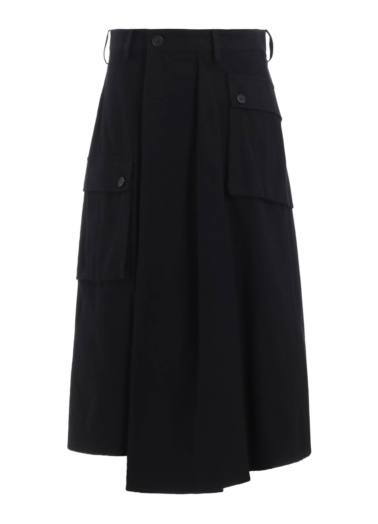 COTTON TWILL R-WIDE TUCK CARGO SKIRT