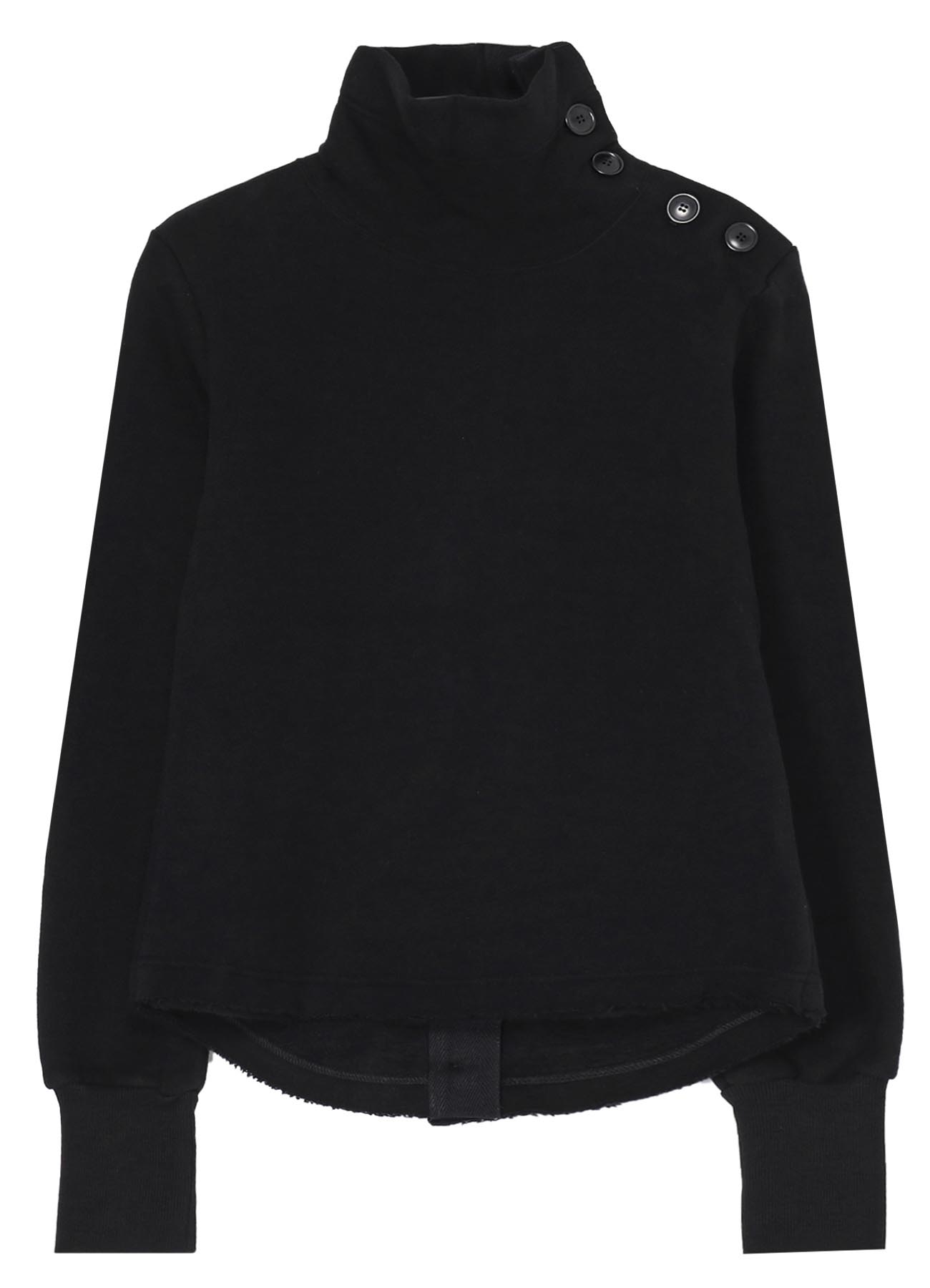 Liy/C BLUSHED FRENCH TERRY R-BACK SIDE BUTTON SWEATSHIRT