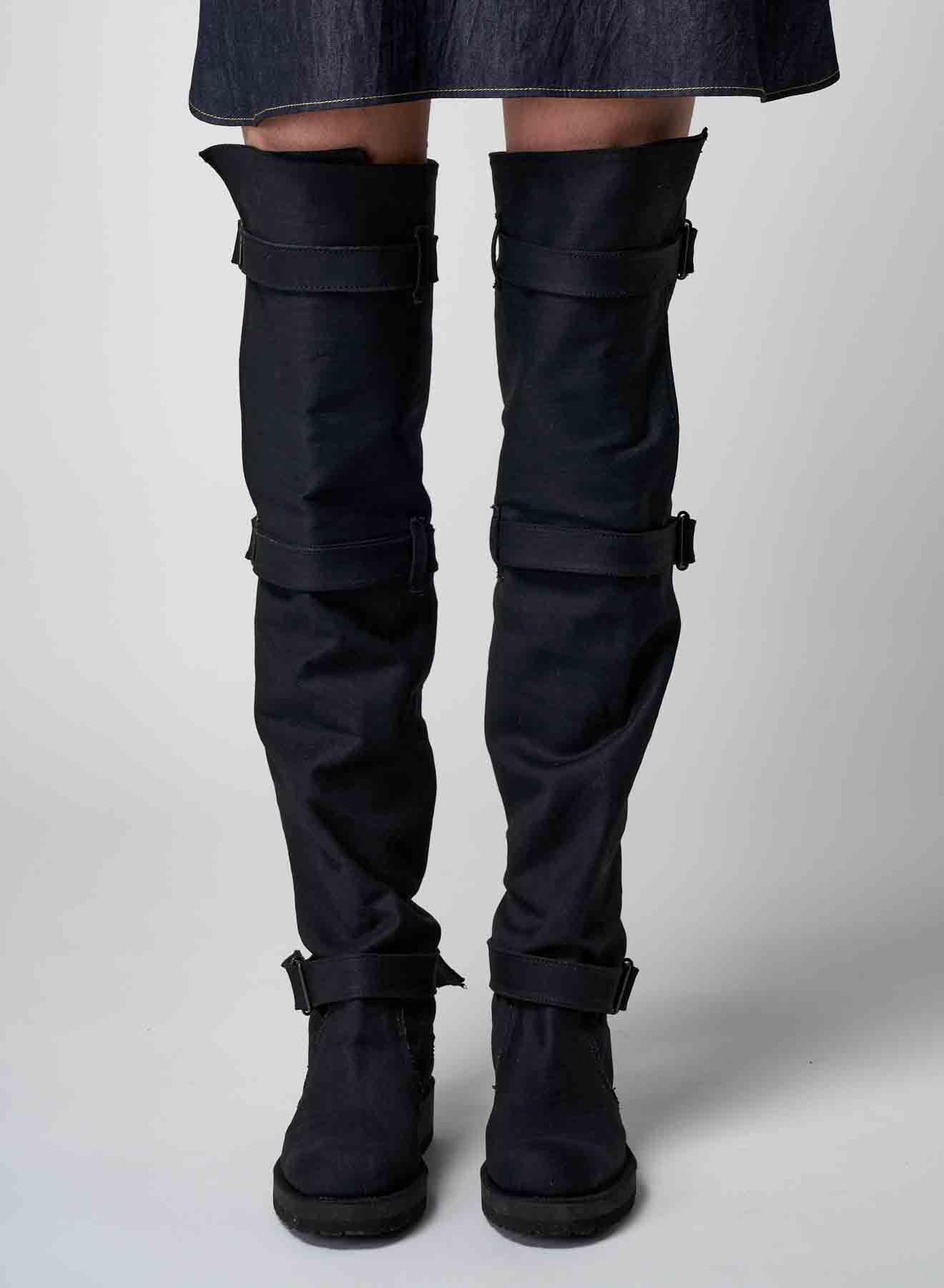 12 OZ BLK DENIM LONG STRAP DENIM BOOTS