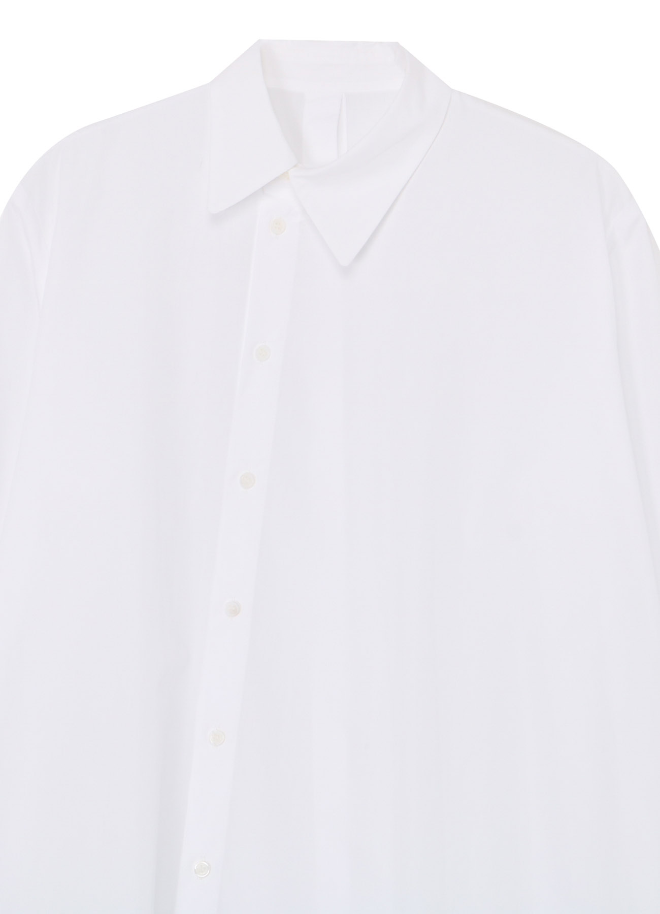 100/2 COTTON BROADCLOTH SHIRT WITH FRONT/BACK BUTTONS & UNEVEN HEMLINE