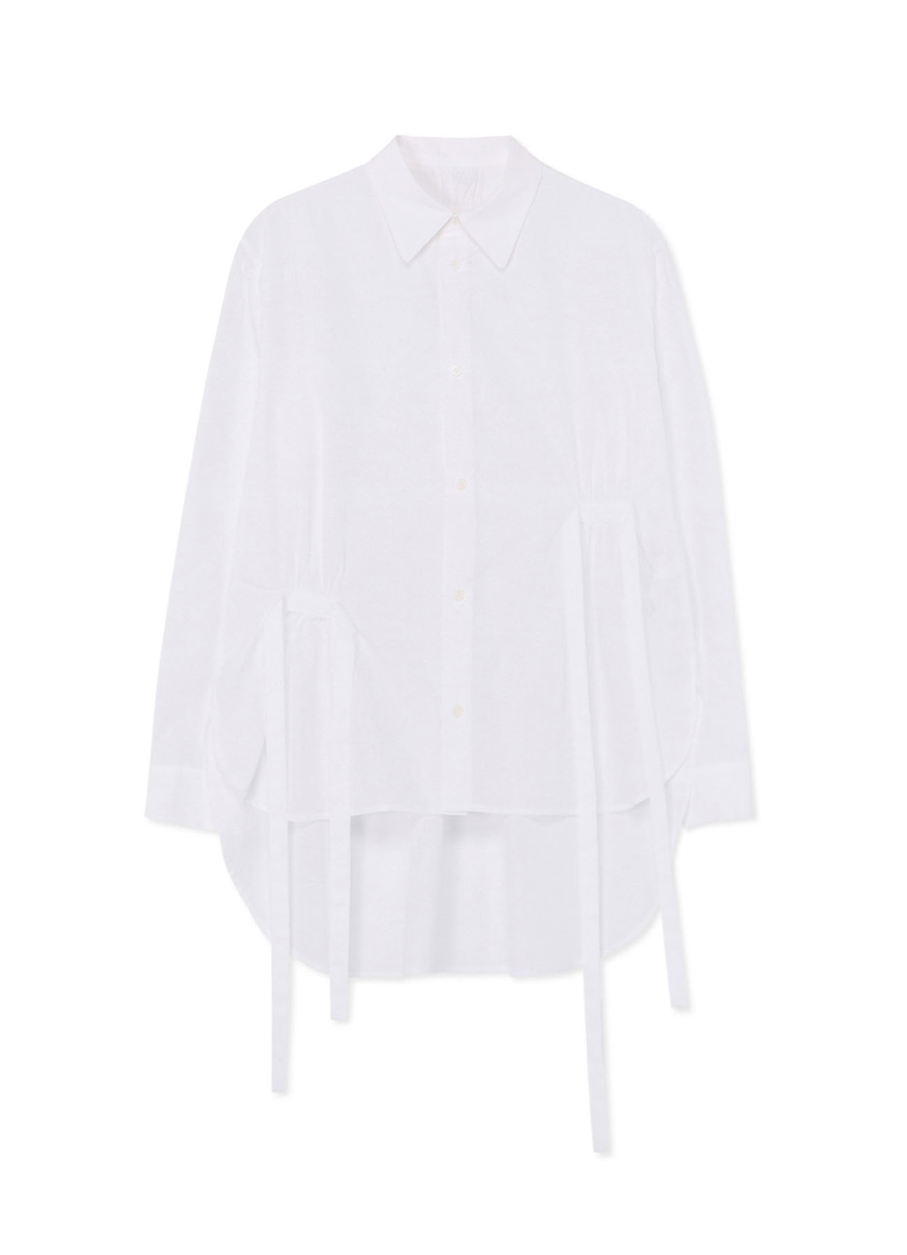 100/2 COTTON BROADCLOTH SHIRT WITH FRONT/BACK GATHERED DETAILS