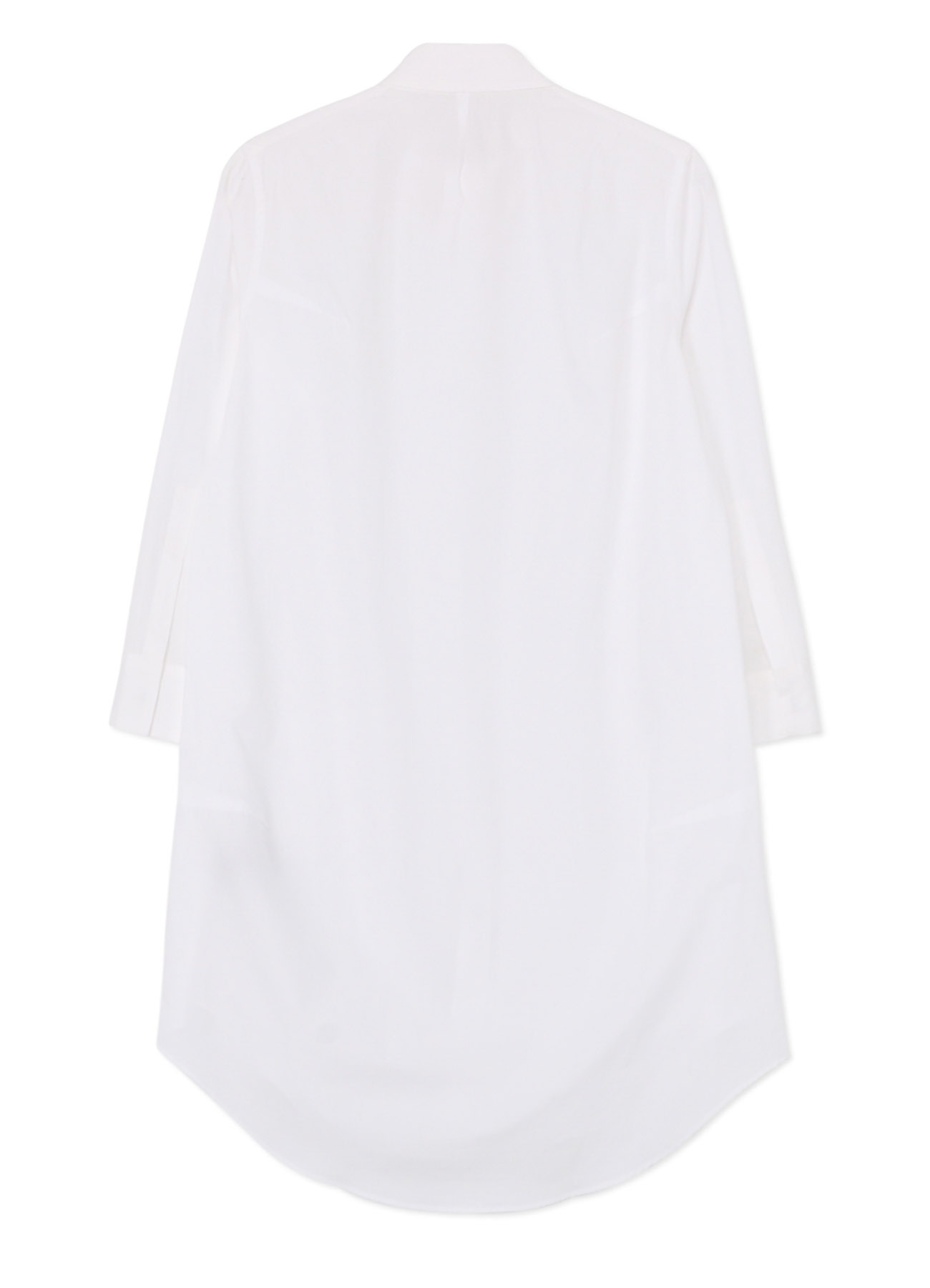 COTTON BROADCLOTH BALLOON SILHOUETTE SHIRT DRESS WITH BOX POCKET