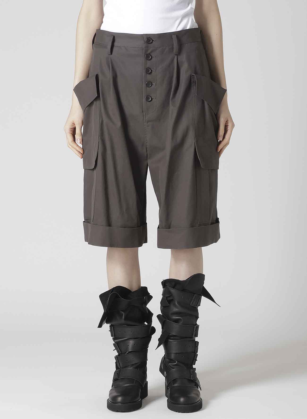 S HIGH-TWISTED GABARDINE SHORT CARGO PANTS