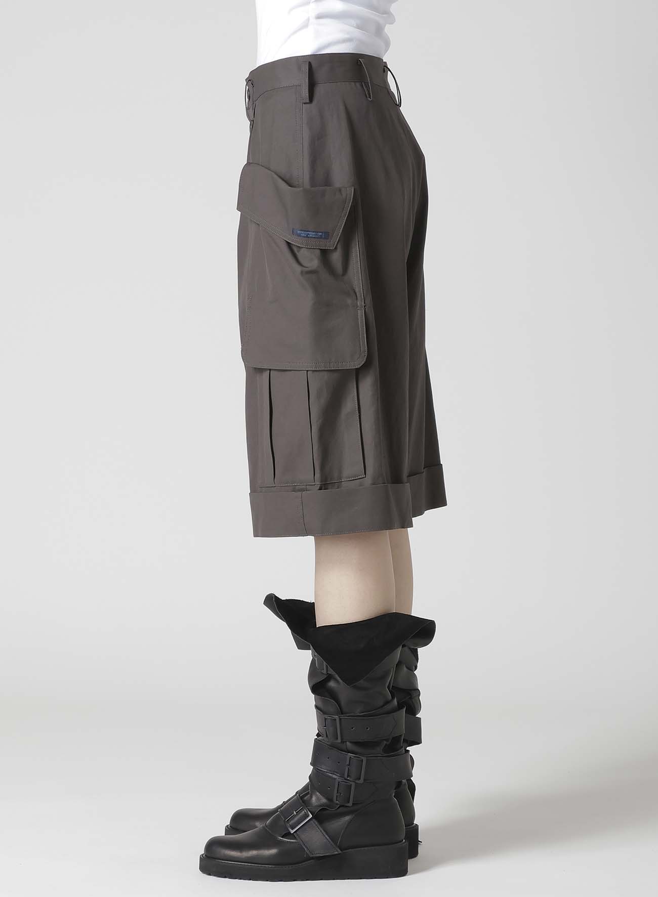 S HIGH-TWISTED GABARDINE SHORT CARGO PANTS