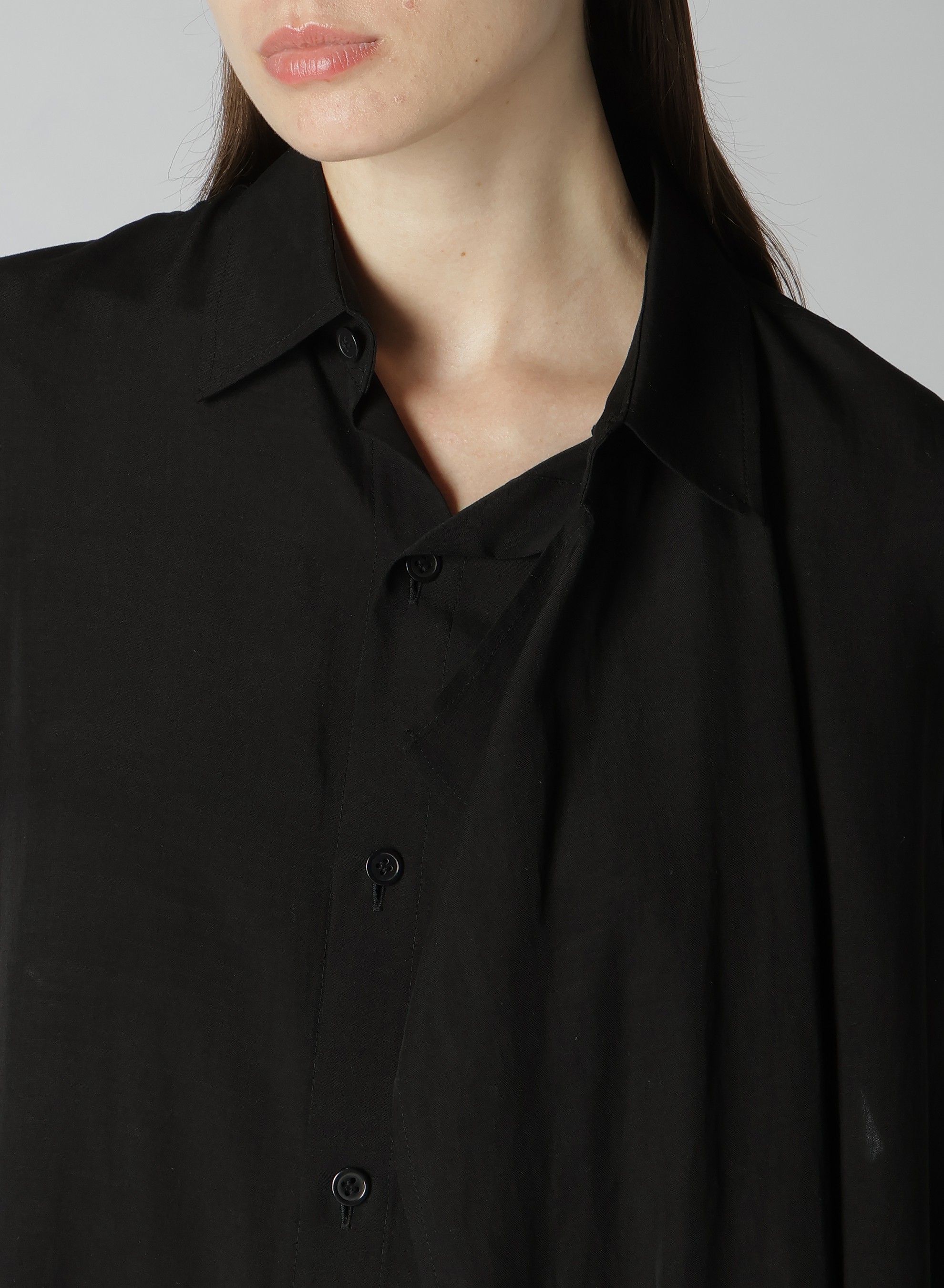 CELLULOSE POPLIN FRONT KNOT DETAIL BLOUSE