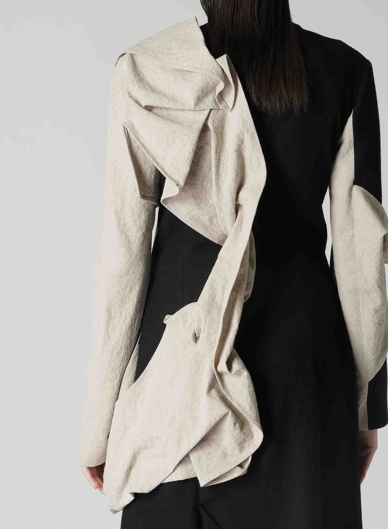 L SLV DRAPE DETAIL COAT