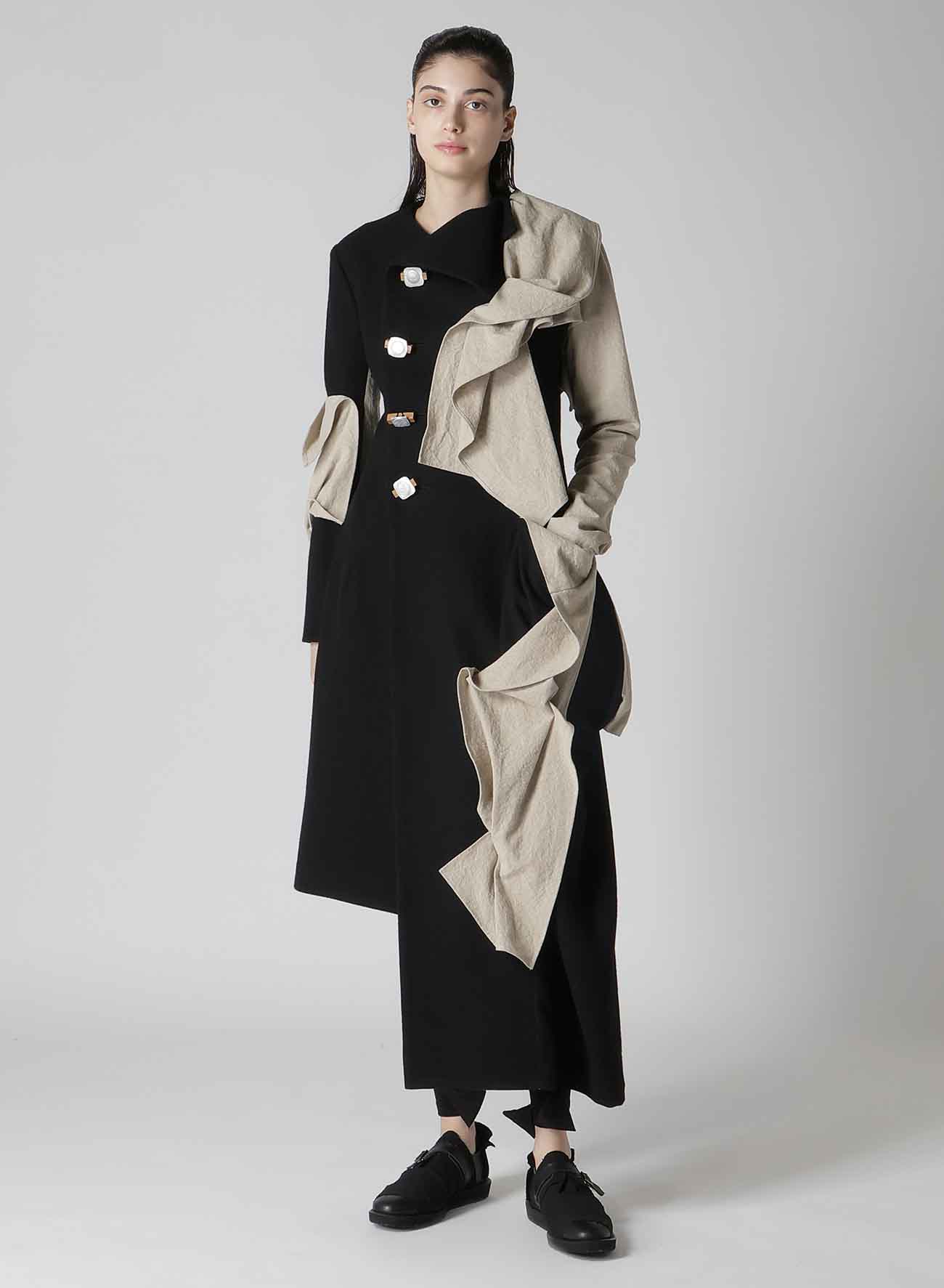 L SLV DRAPE DETAIL COAT