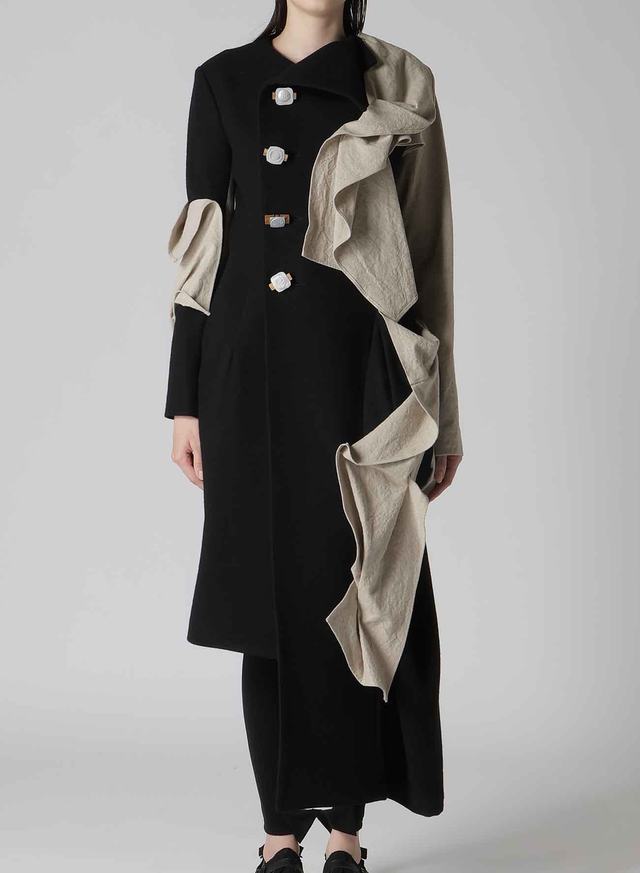 L SLV DRAPE DETAIL COAT