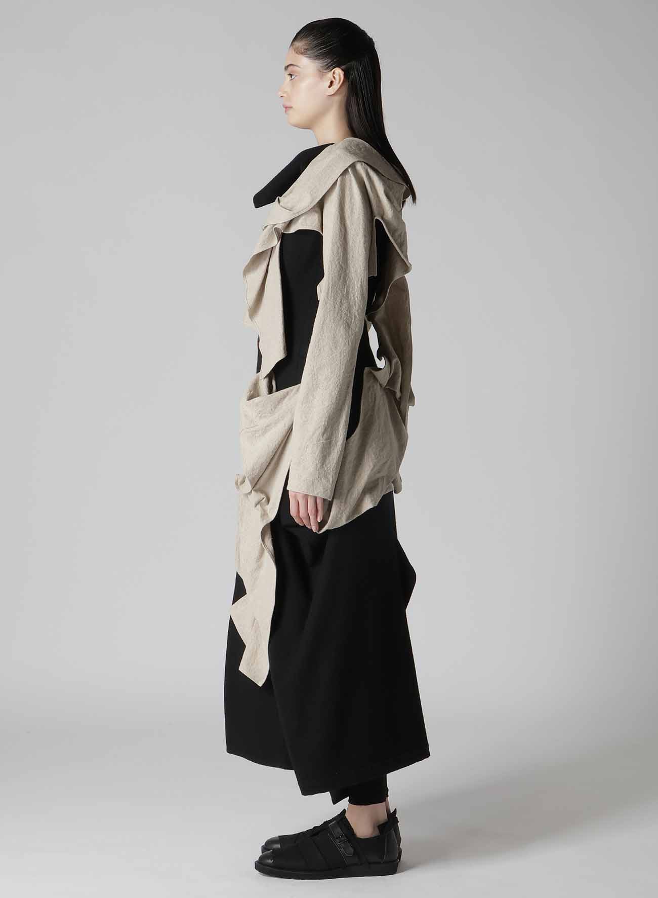 L SLV DRAPE DETAIL COAT