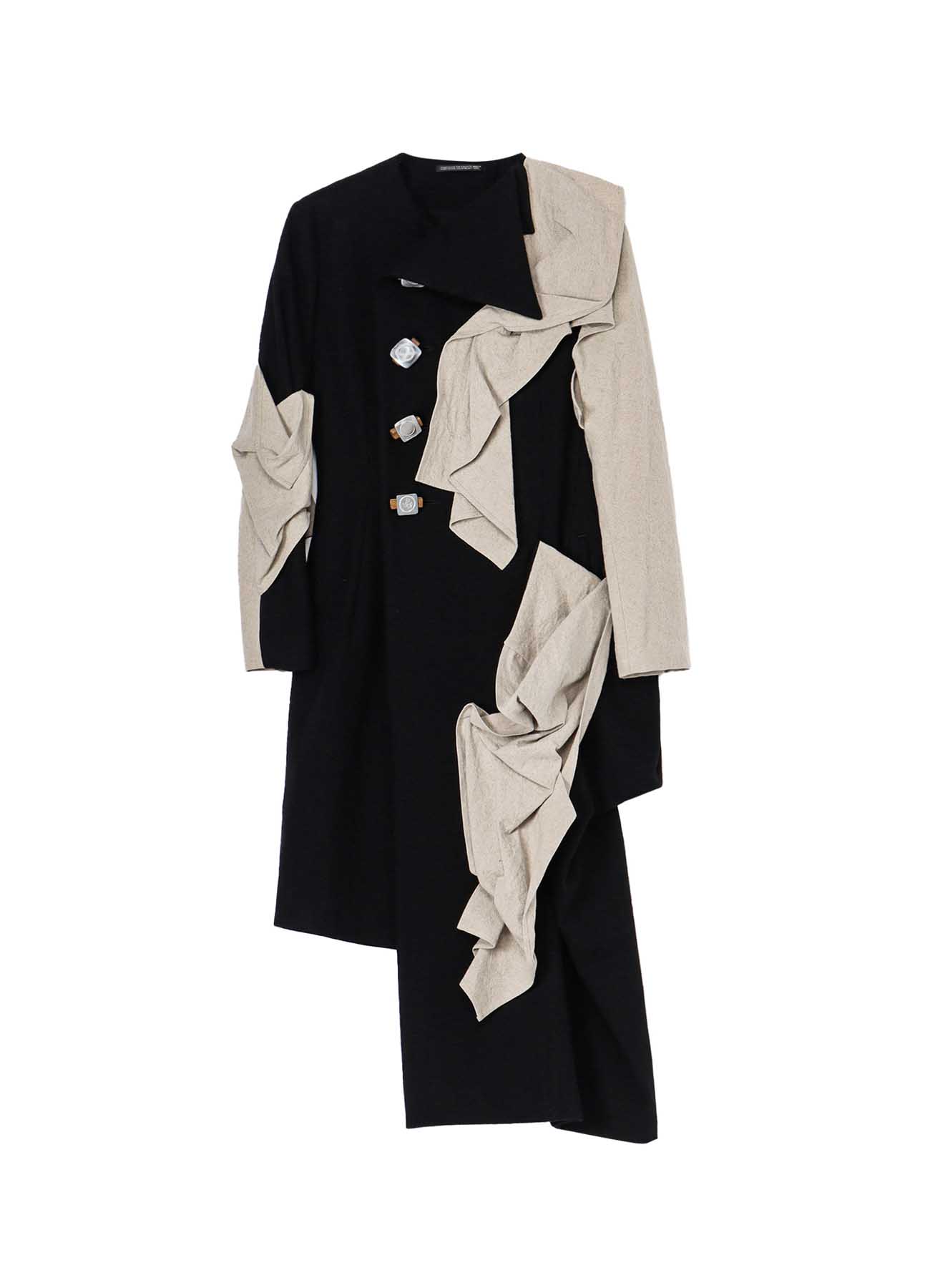 L SLV DRAPE DETAIL COAT