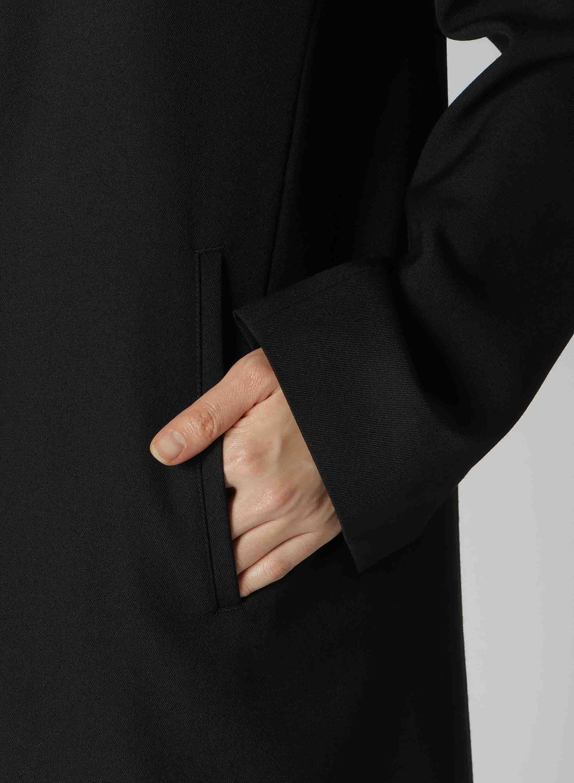 2/60 WOOL GABARDINE R DOUBLE LAYERED LONG COAT