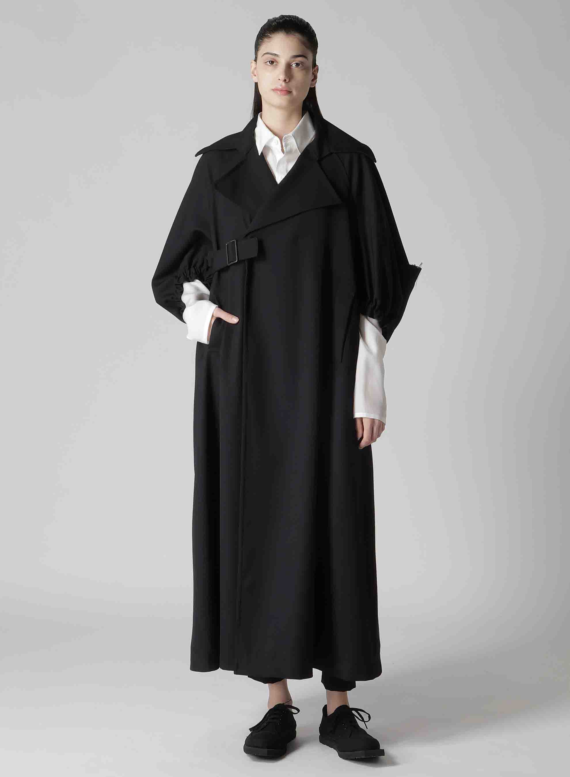 2/60 WOOL GABARDINE BALLOON SLEEVE COAT