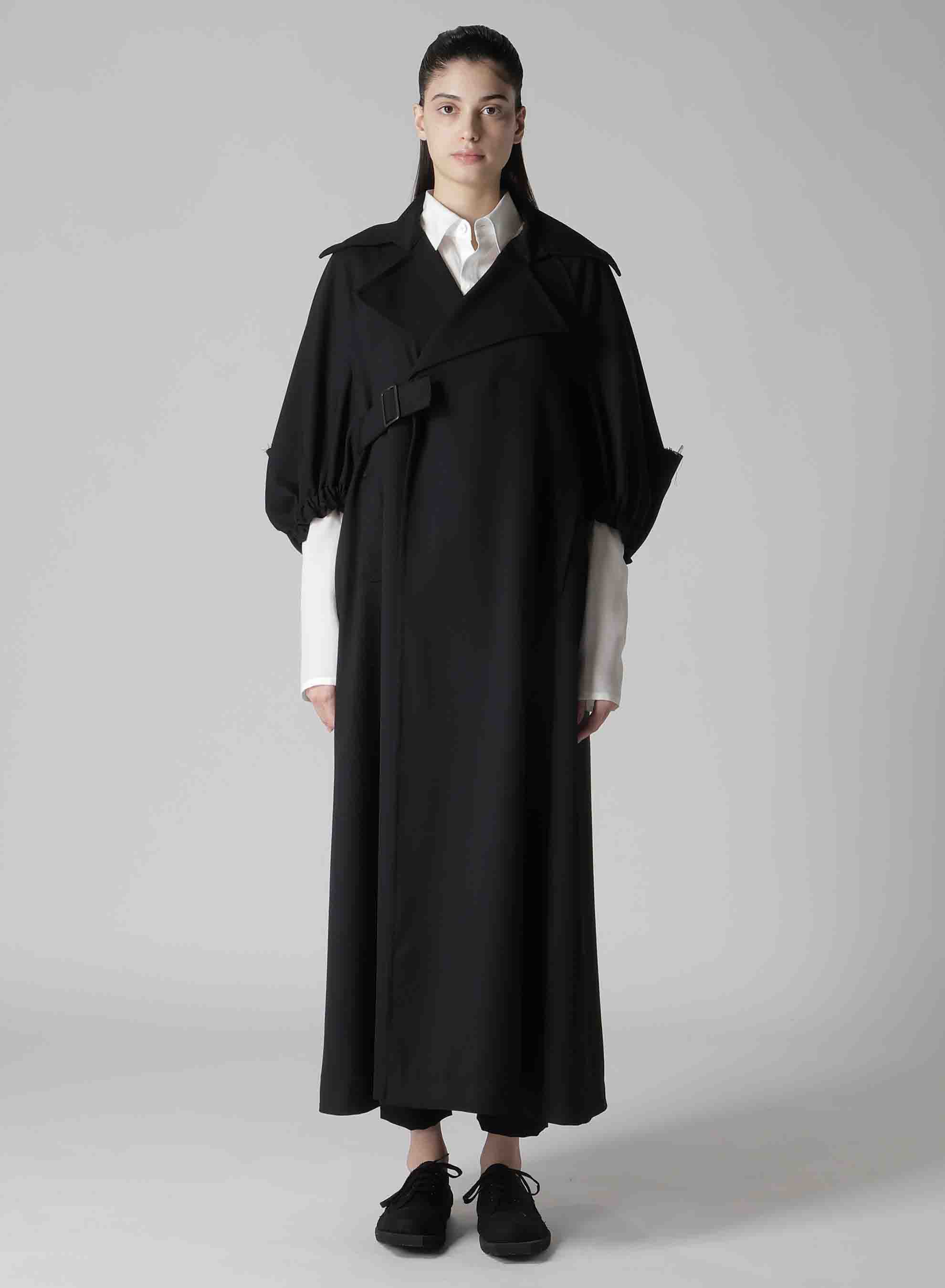 2/60 WOOL GABARDINE BALLOON SLEEVE COAT