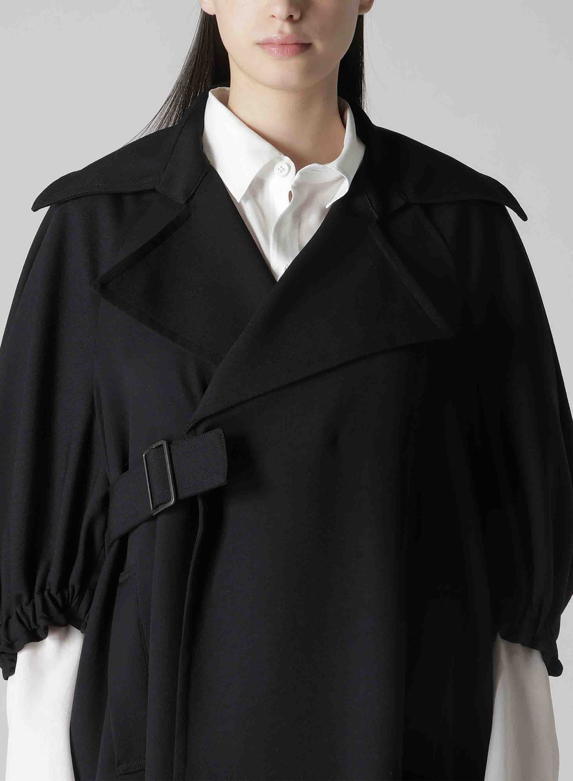 2/60 WOOL GABARDINE BALLOON SLEEVE COAT