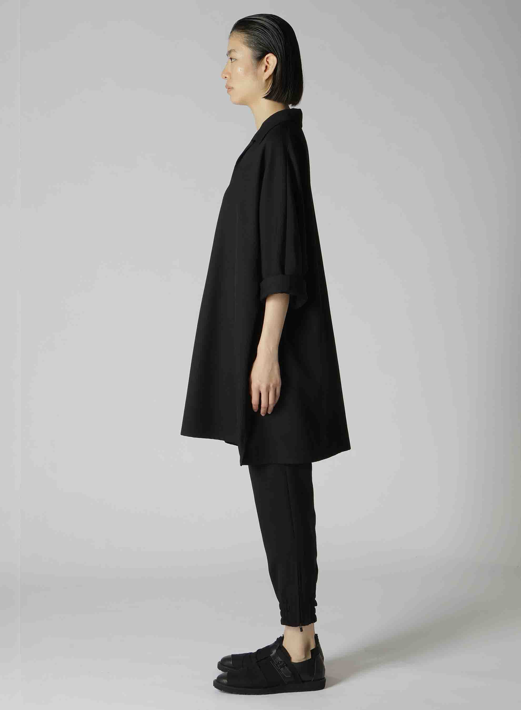 2/60 WOOL GABARDINE OPEN COLLAR DOLMAN SLV DRESS