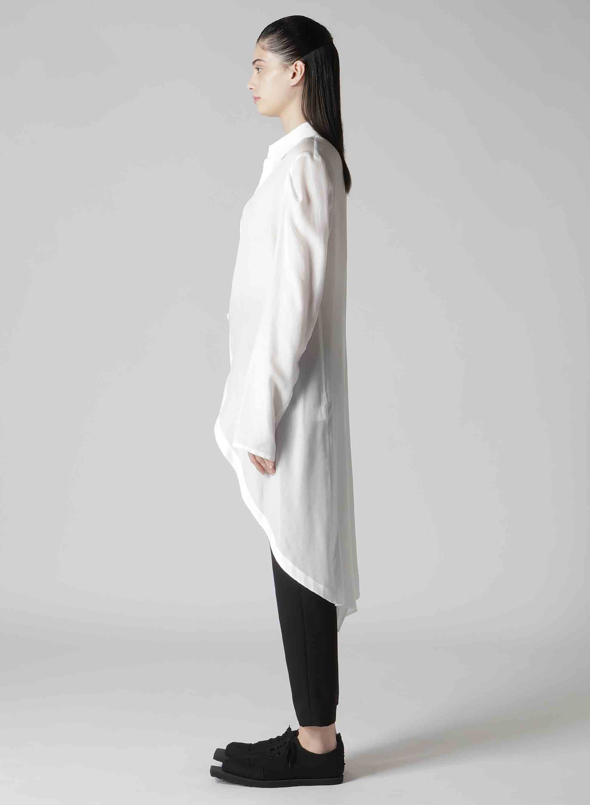 CELLULOSE POPLIN ROUNDED HEM SHIRT DRESS