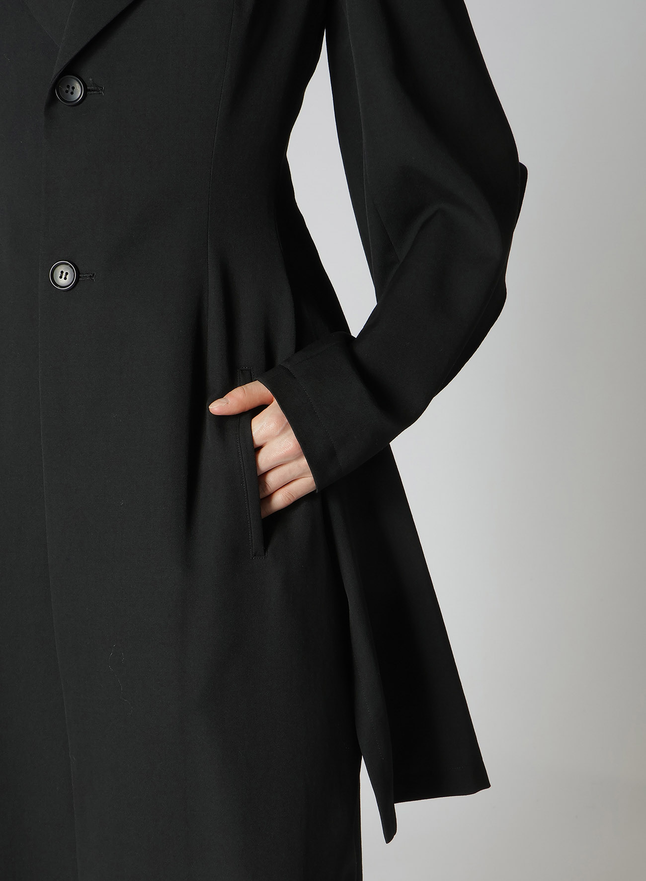 GABARDINE BOX SLV LONG JACKET