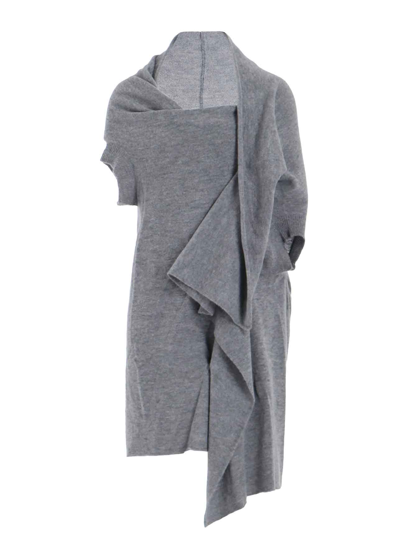 PLAIN WEAVE DRAPED SHORT SLV CARDIGAN