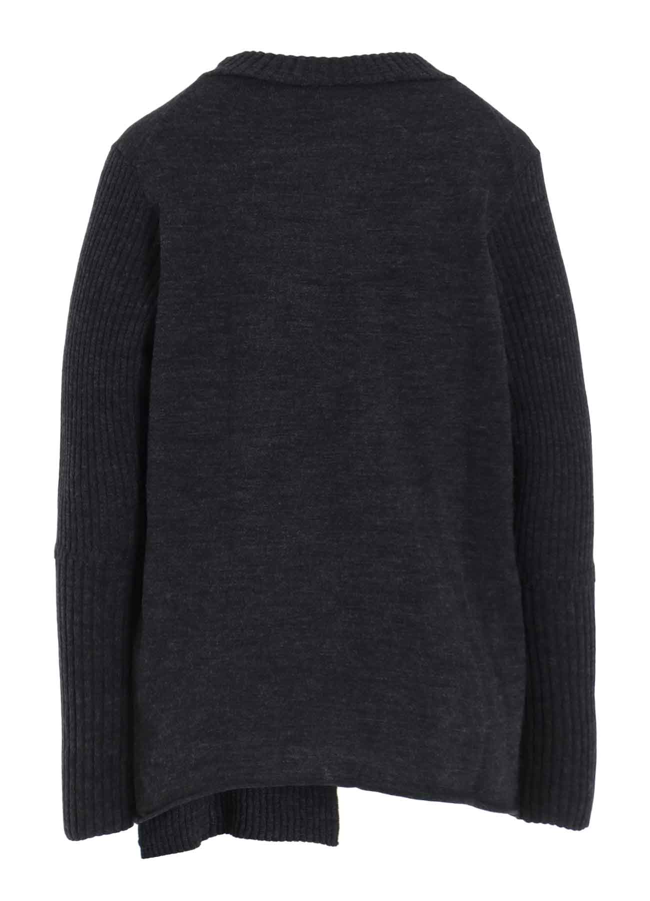 PLAIN RIB FRONT D CLOTH CARDIGAN