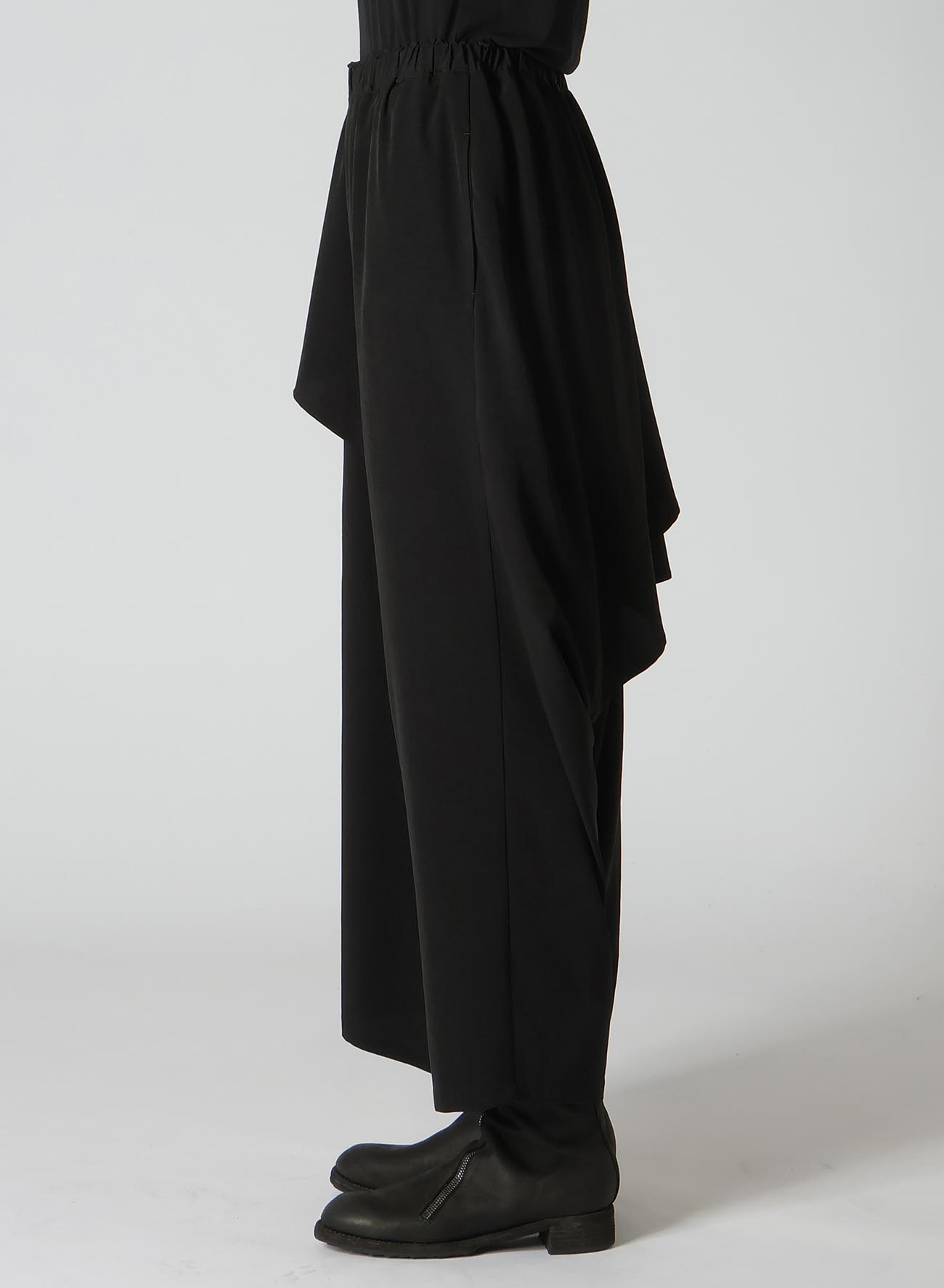 TA/PE CREPE DE CHINE GATHERED WRAP PANTS