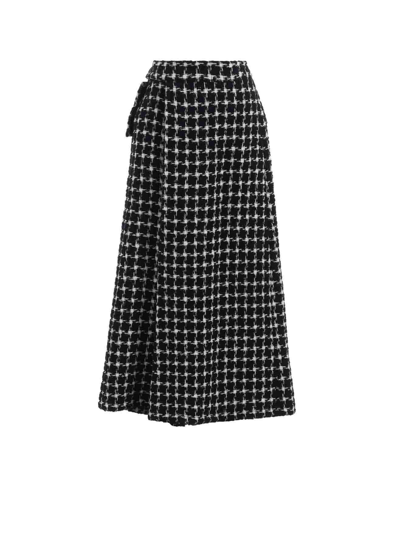 B&W HOUNDSTOOTH TUCK FLARED PANTS