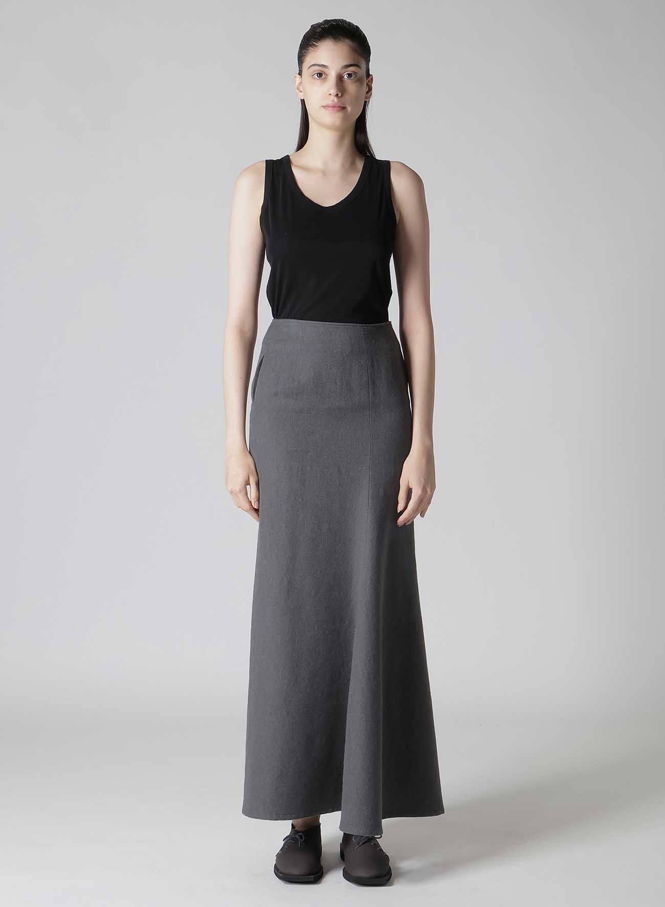 W/C TWILL WASHER L SLIM FLARE SKIRT