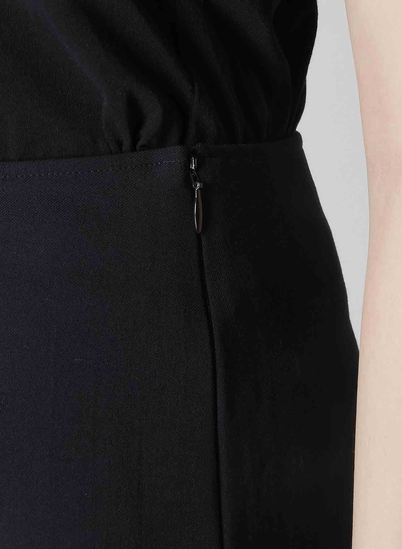 DAMAGED GABARDINE L SLIM FLARE SKIRT