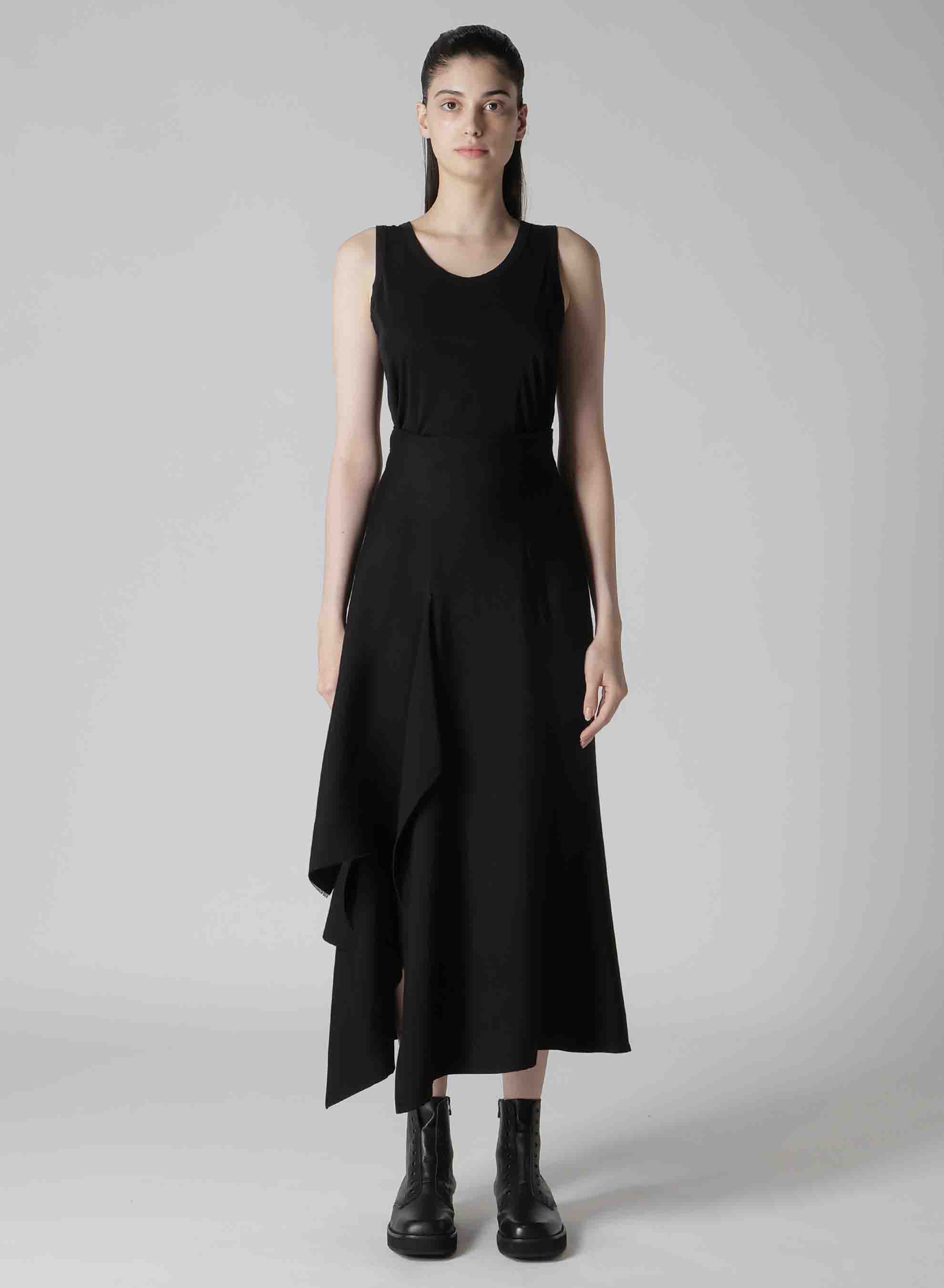 Ry/Si DOUBLE LAYER R DRAPED HIGH-WAIST SKIRT