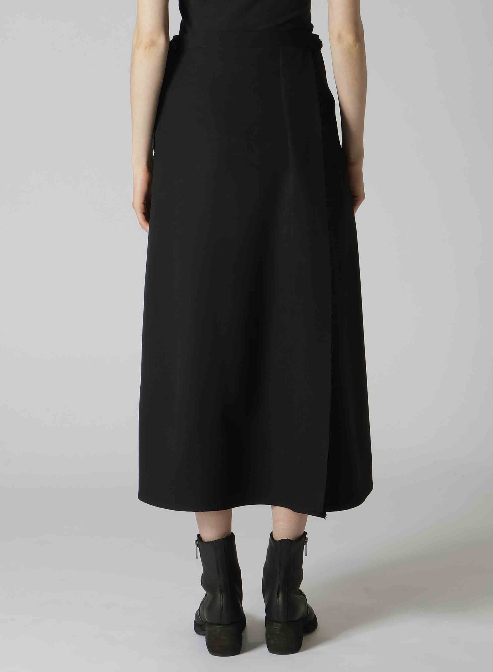 2/60 WOOL GABARDINE PANELED PLEATED SKIRT A