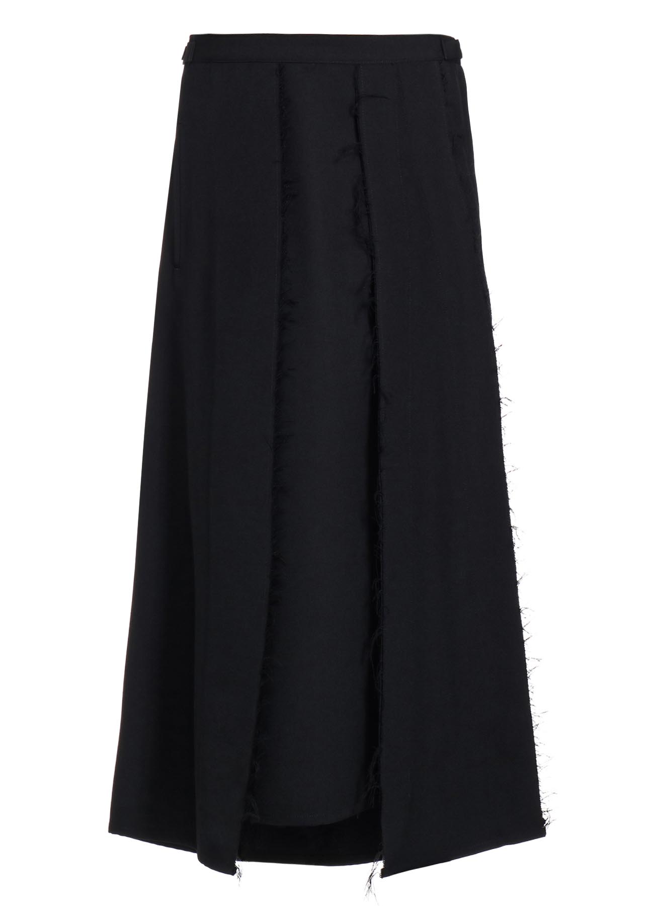 2/60 WOOL GABARDINE PANELED PLEATED SKIRT A