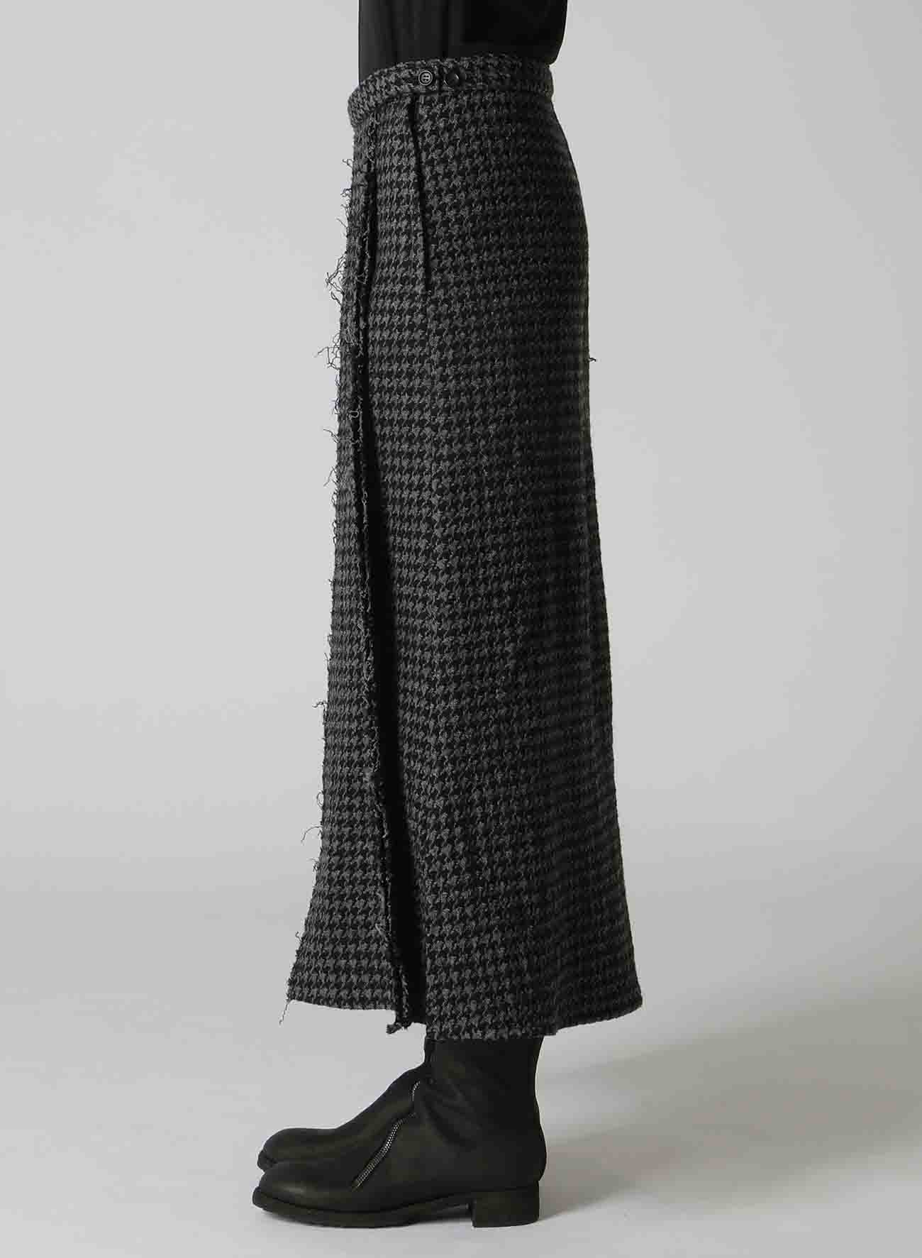 HOUNDSTOOTH PANELED PLEATED SKIRT A