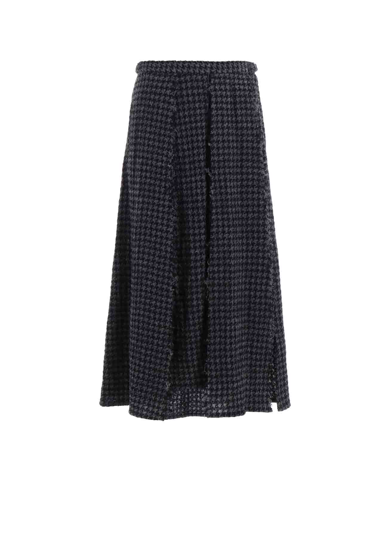 HOUNDSTOOTH PANELED PLEATED SKIRT A