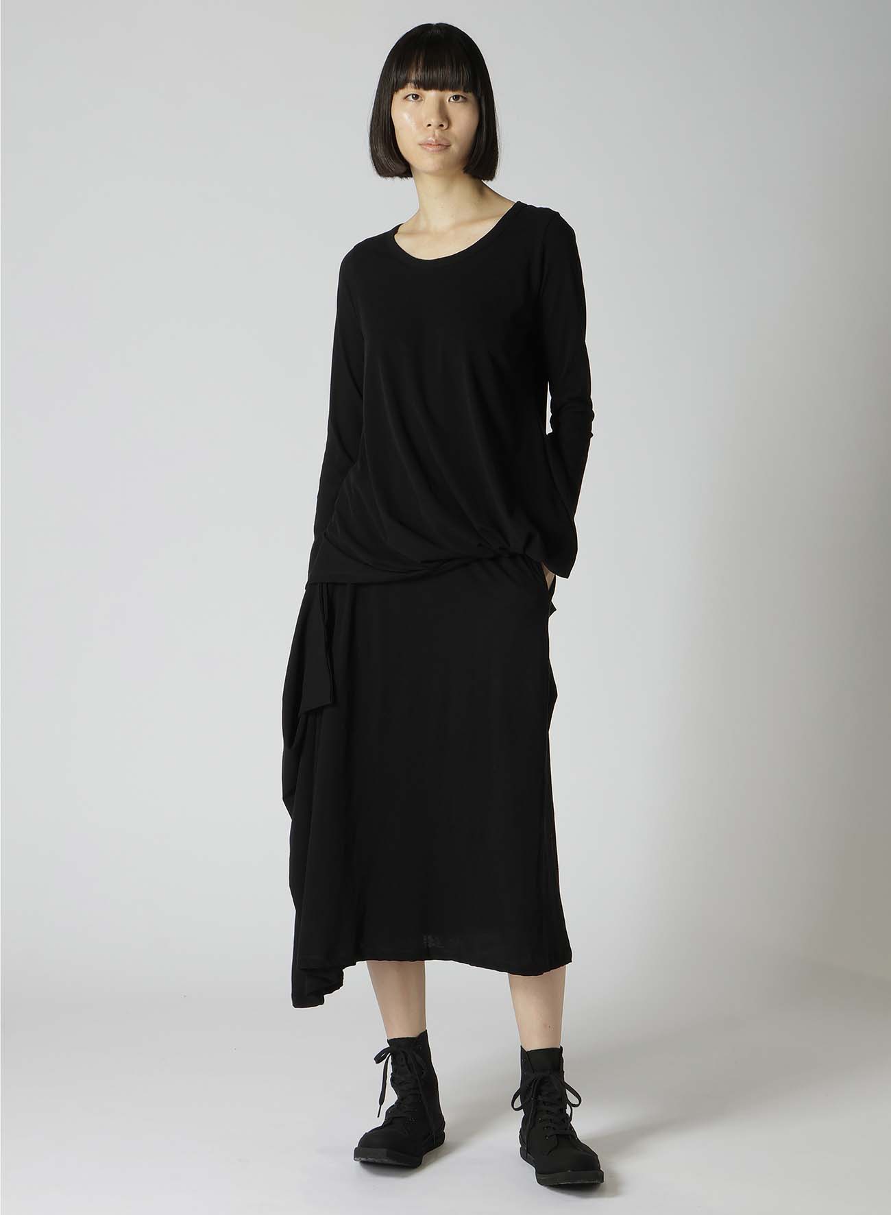 40/-HIGH TWISTED SINGLE JERSEY DRAPED POCKET SKIRT