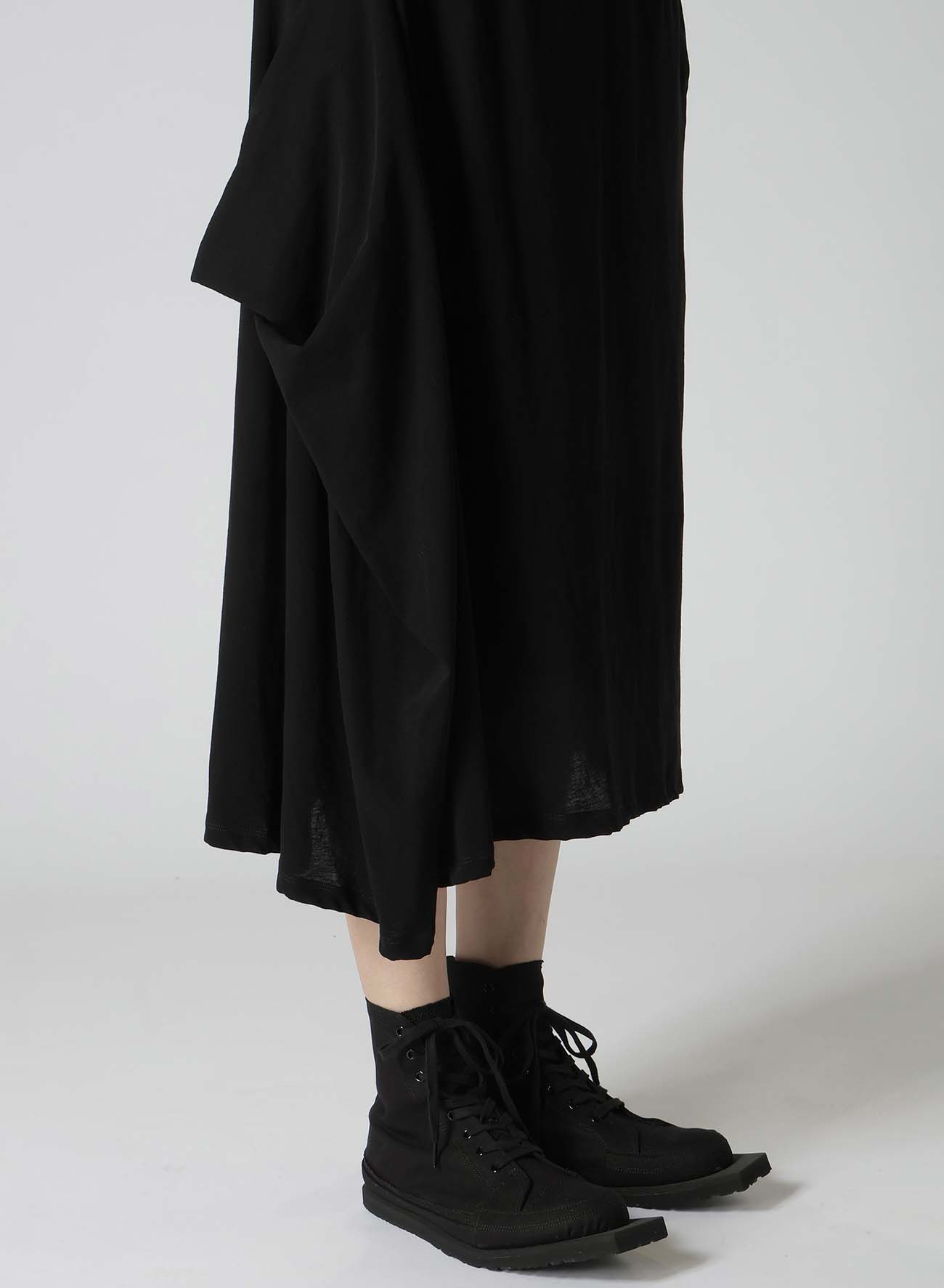 40/-HIGH TWISTED SINGLE JERSEY DRAPED POCKET SKIRT