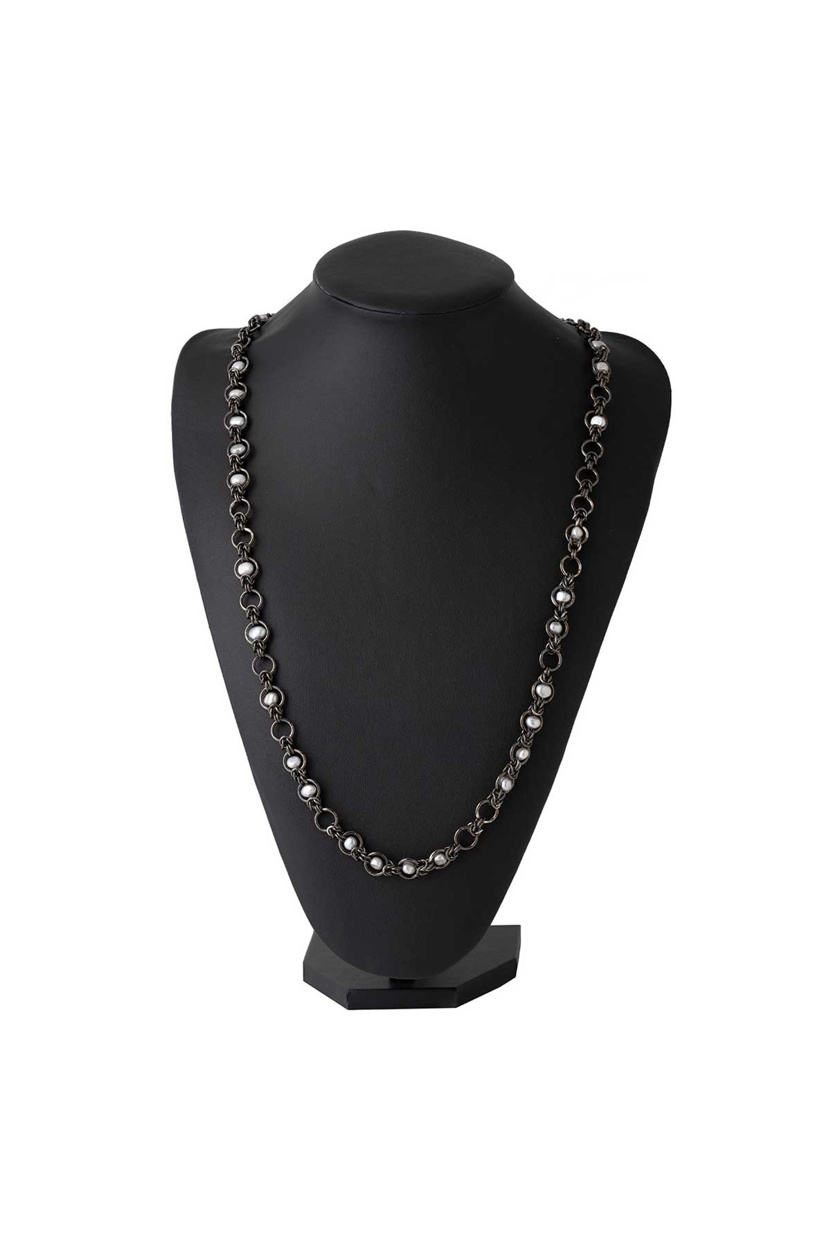 BRASS BKNI PEARL SCATTERED CHAIN BLK