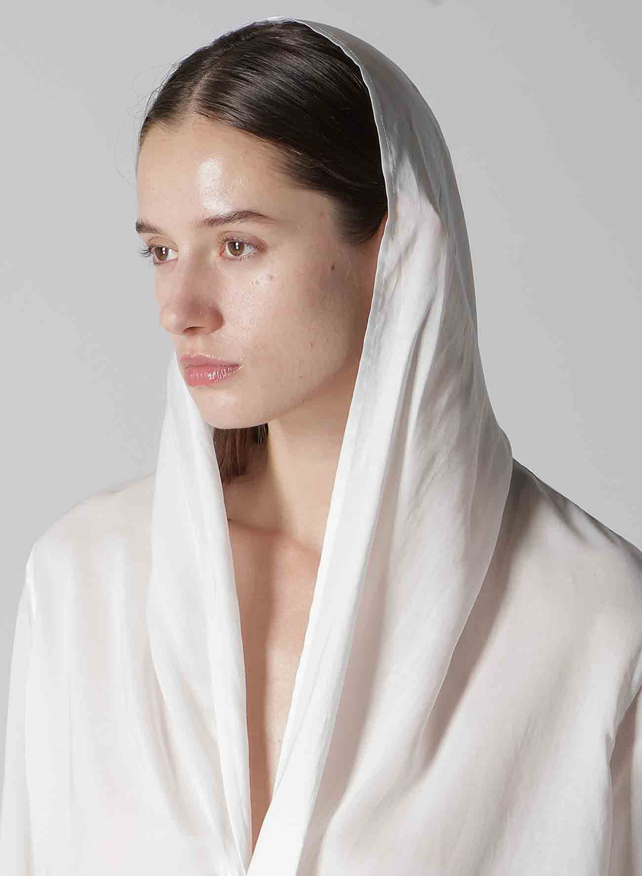 Ten LAWN DRAPED DETAIL HOOD DRESS