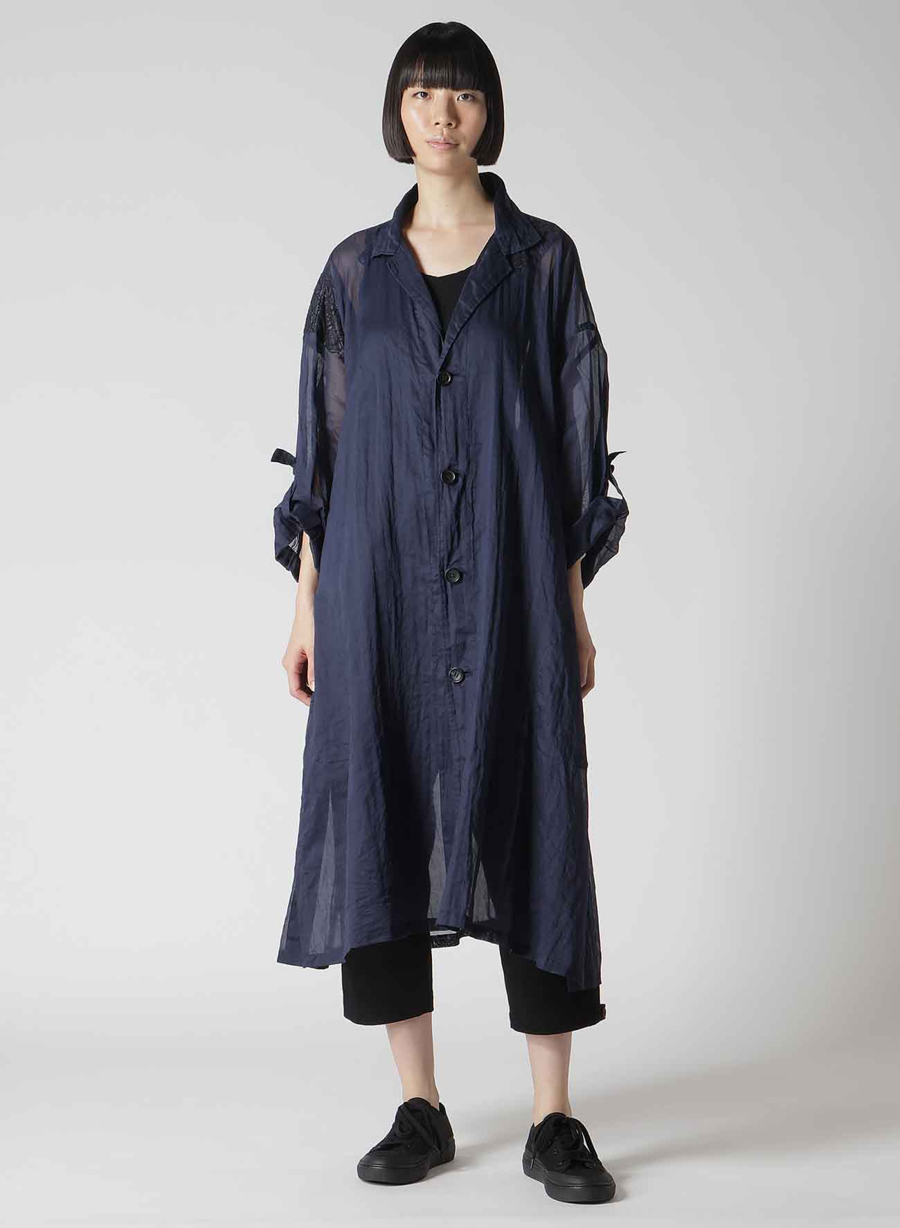 COTTON ORGANZA LAWN SIDE GATHER DETAIL COAT B