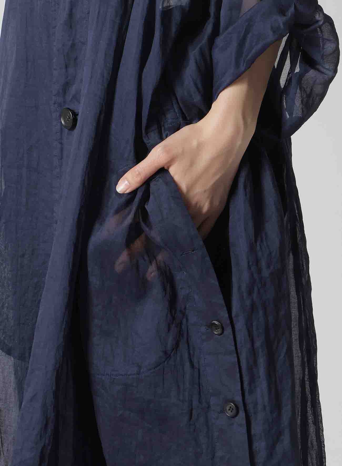 COTTON ORGANZA LAWN SIDE GATHER DETAIL COAT B