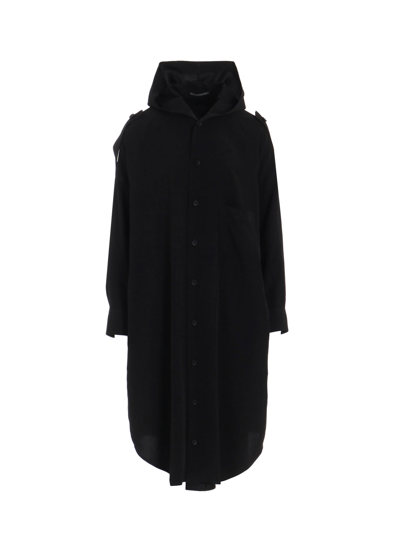 TA/PE CREPE DE CHINE HOODED DRESS