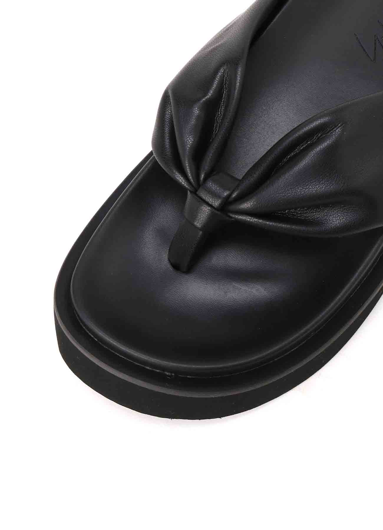 PU LEATHER A FOOTBED GETA SANDALS