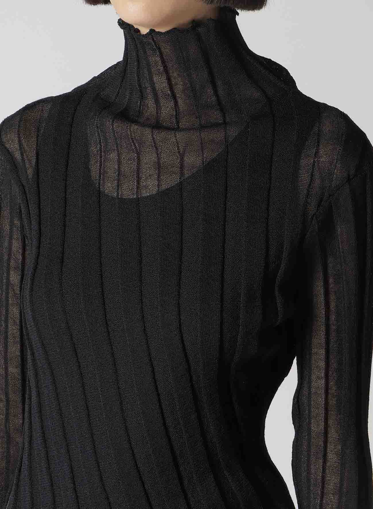 HIGH GAUGE RIB ZIP DETAIL HIGHNECK TOP