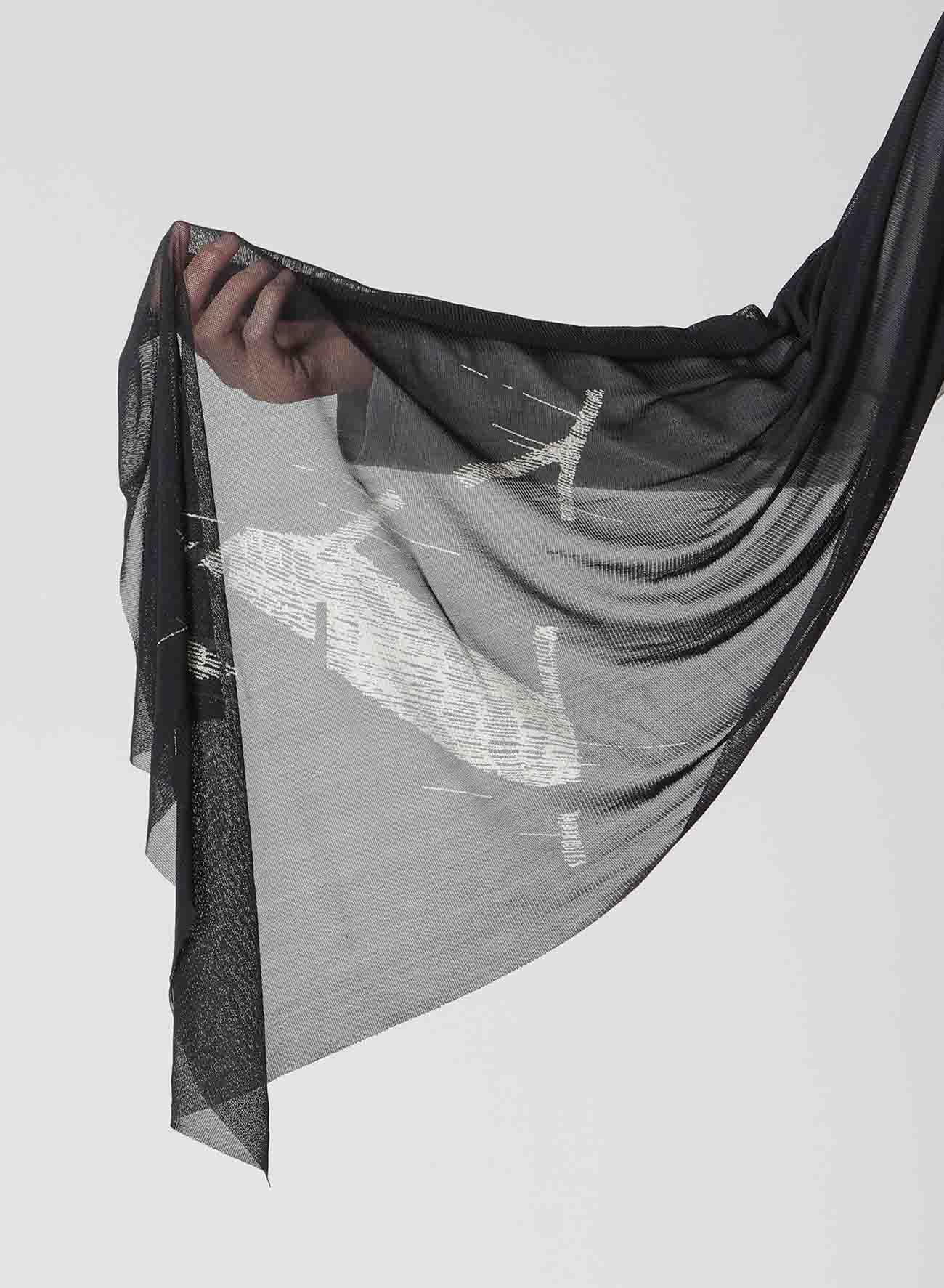 SILK TULLE DISCHARGE PRINT A Y3PCS SCARF