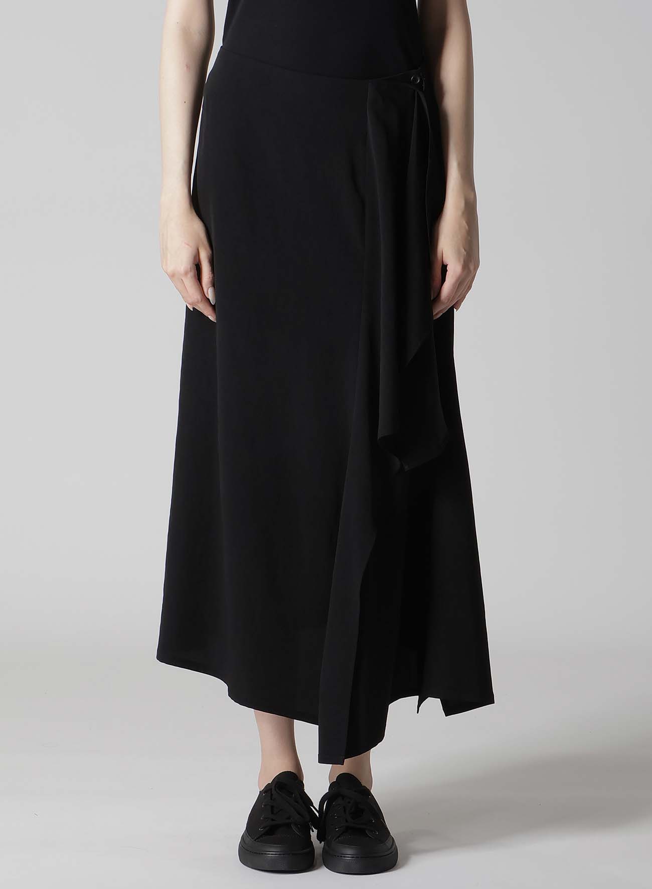 TA/PE CREPE DE CHINE L DRAPED SKIRT