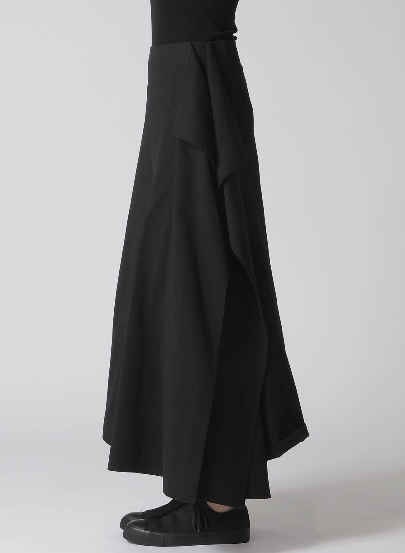 30/-COTTON TWILL DRAPE DETAIL SKIRT PANTS