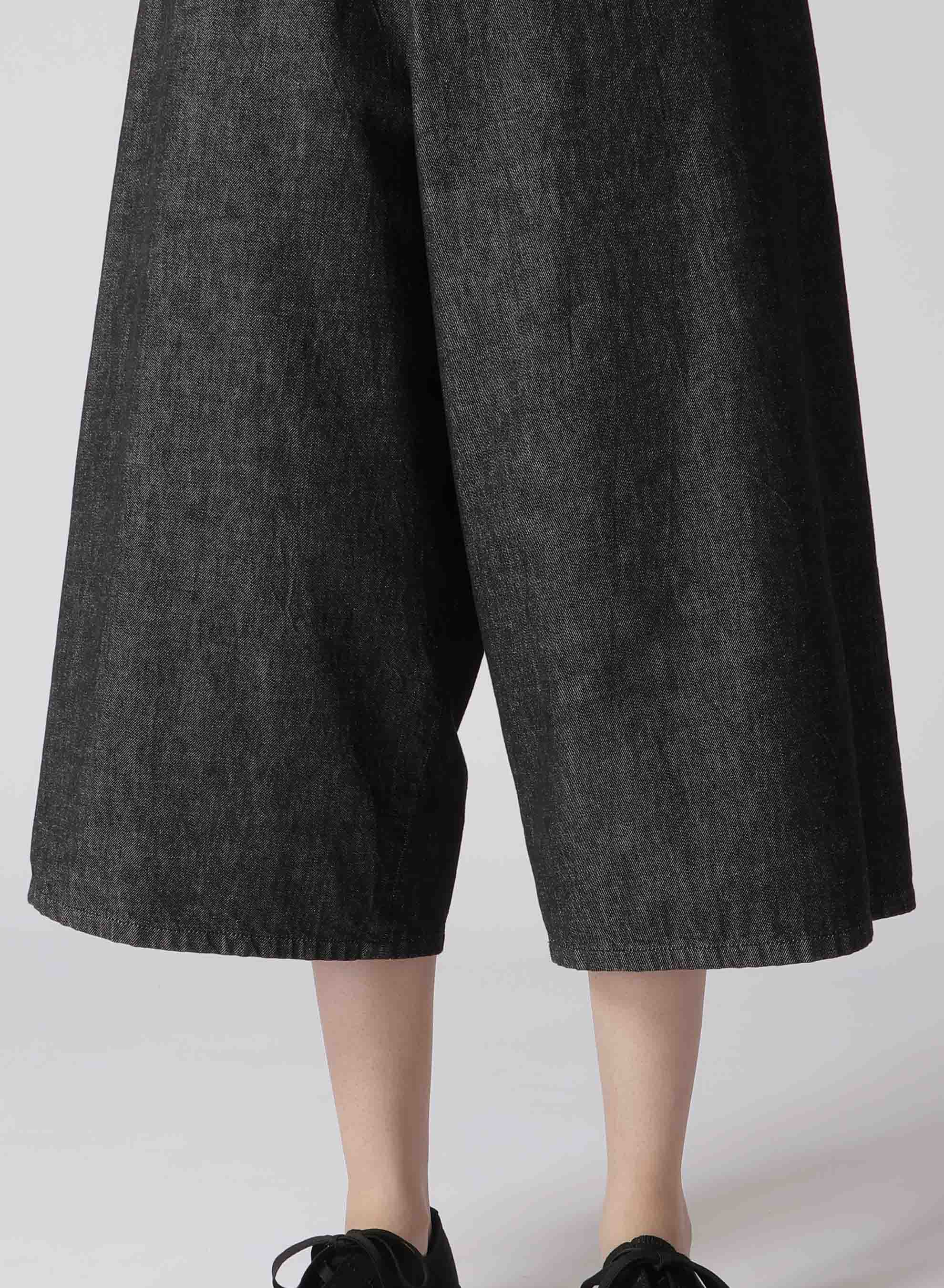 10OZ UNEVEN YARN DENIM CROPPED WIDE PANTS