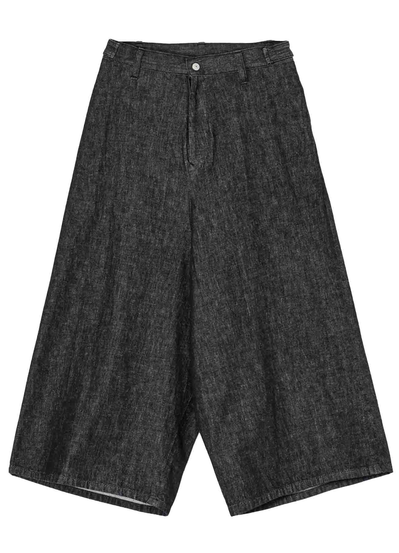 10OZ UNEVEN YARN DENIM CROPPED WIDE PANTS