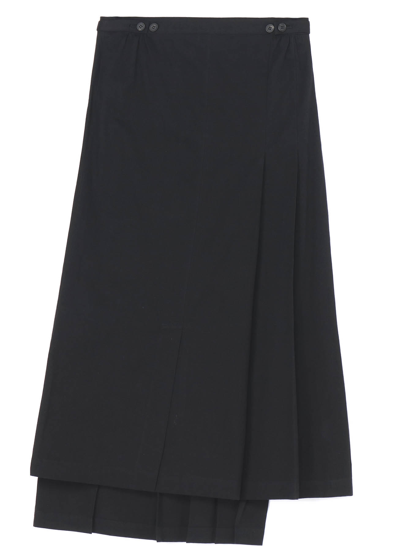 COTTON TWILL R PLEATED WRAP SKIRT