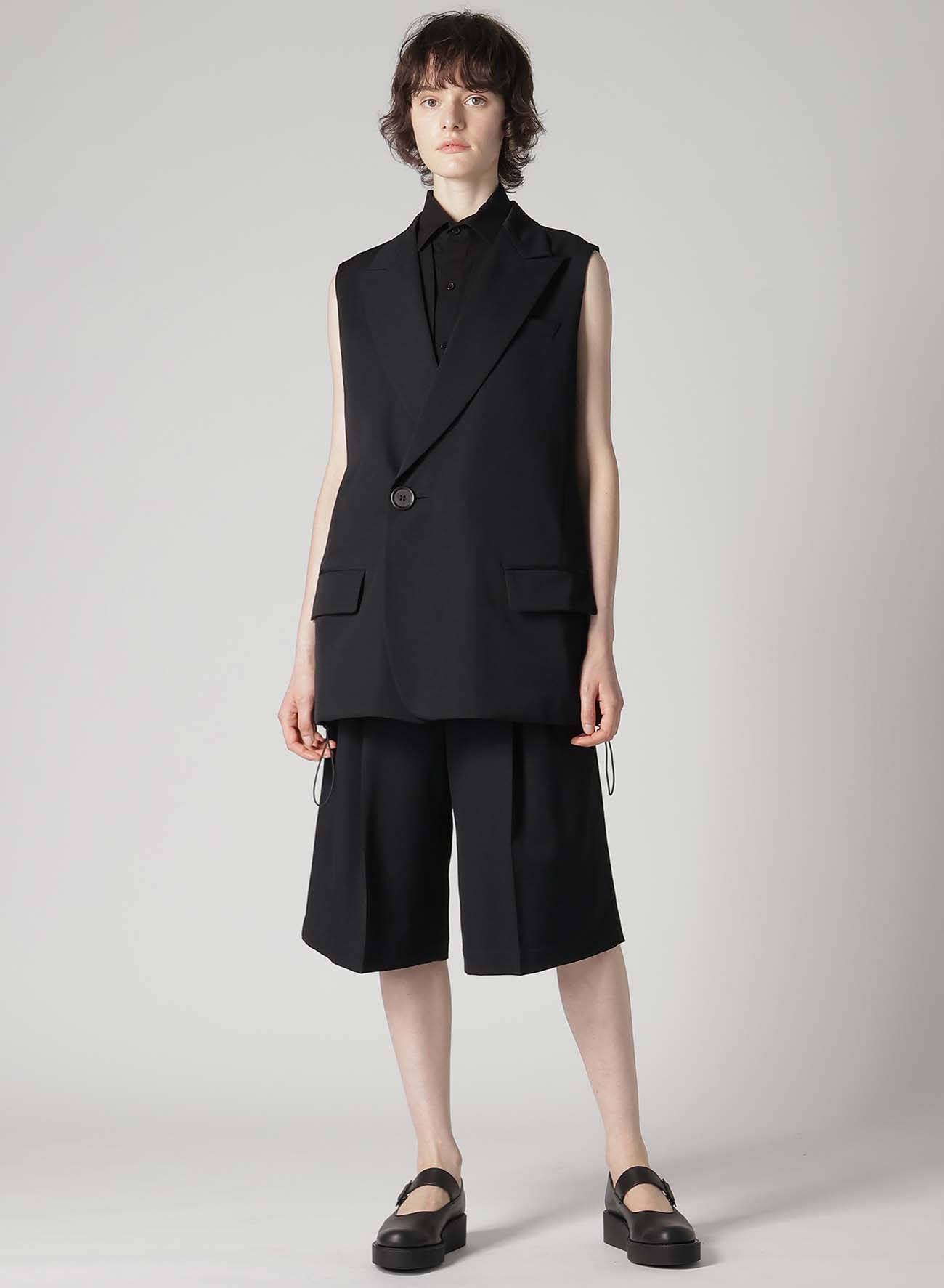 GABARDINE R-SLEEVELESS JKT