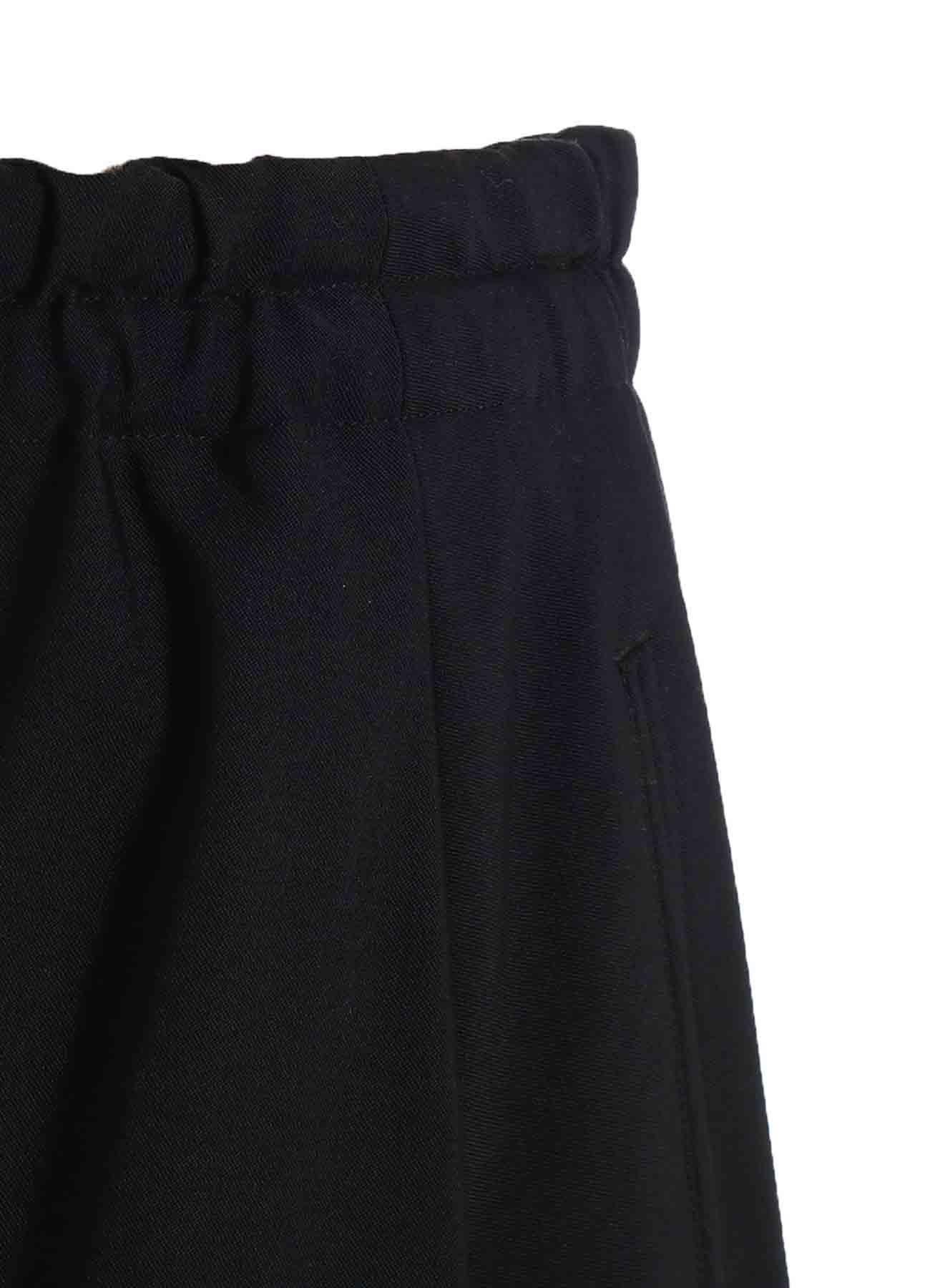 WOOL GABADINE R-TUCK FLARE SKIRT